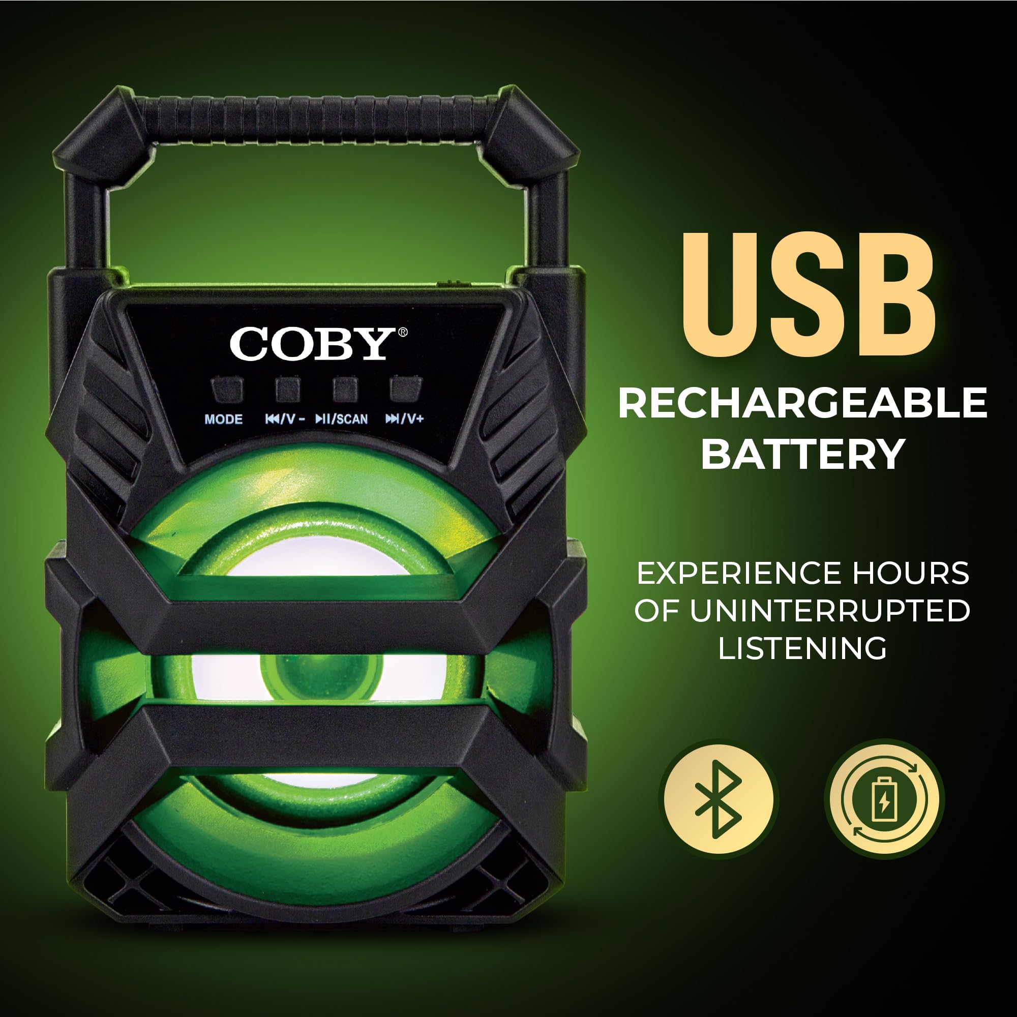 Coby Portable Bluetooth Speaker Wireless PA System