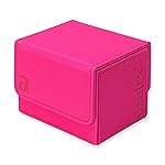 Vault X Trading Card Sideloading Deck Box, 100+ sleeved cards, Premium Exo-Tec Material, Card Holder Storage Box, Detachable Magnetic Lid, for MTG Commander Game, TCG (Neon Pink)