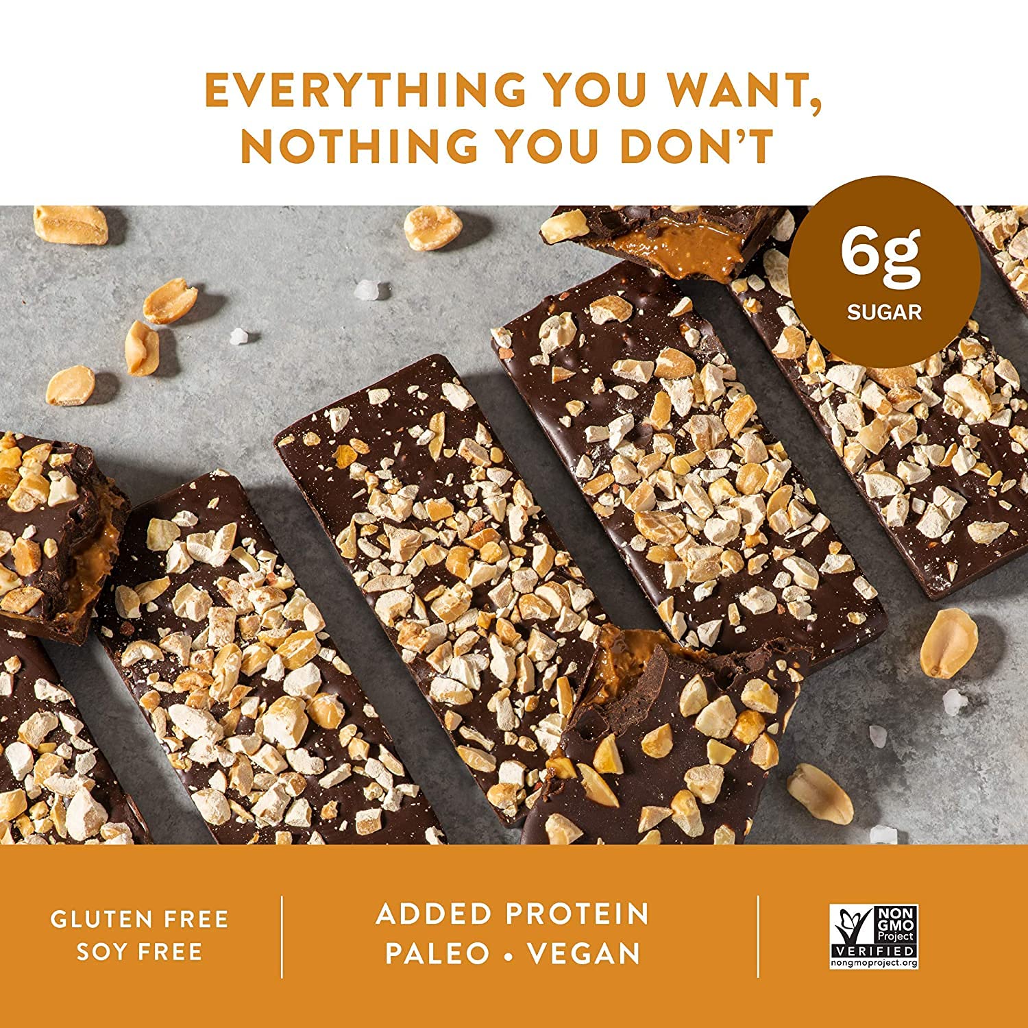 JOJO's Dark Chocolate Bars Peanut Butter Filled + Plant-Based Protein, Low Sugar, Low Carb, Vegan, Paleo & Keto Friendly, Healthy Snack, 8.4oz Bags, 2 Count (14 Bars)