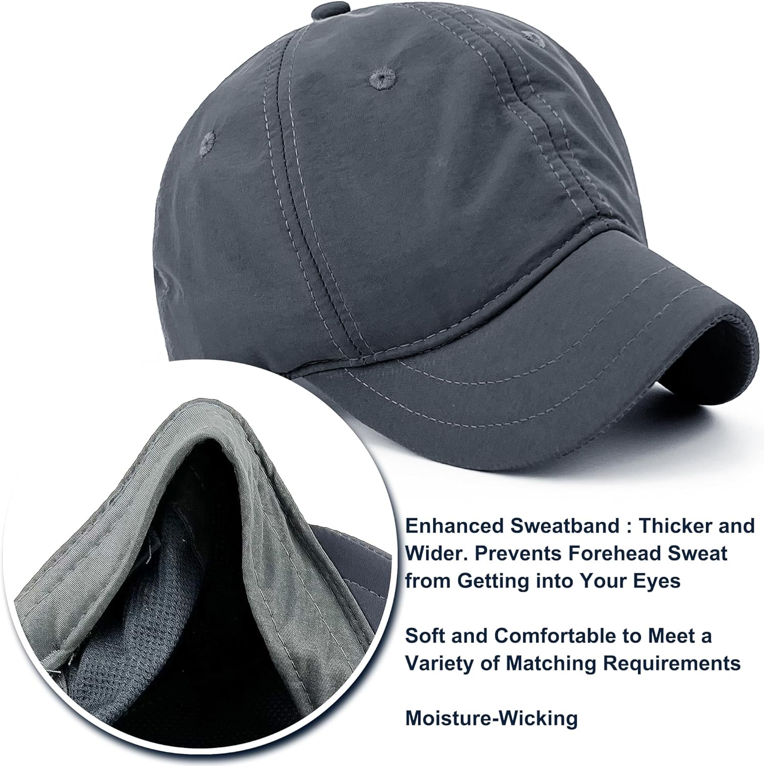 Water Resistant Womens Short Bill Hats Short Brim Hats for Men Running Small Brim Baseball Caps for Ladies - Image 6