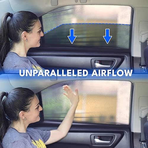 Miniatura 5 de EcoNour Window Shades for Side Windows (Pack of 2) Sun Shade for Car Heat and UV Protection Adjustable Elastic Fabric Baby Car Shade Rear Side