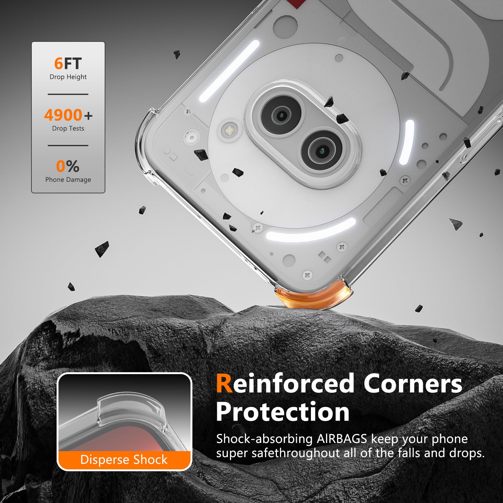Custodia Con Collana Per Nothing Phone 2a / 2a Plus | Cover Trasparente TPU Antiurto Con Laccio Tracolla Regolabile | Paekear