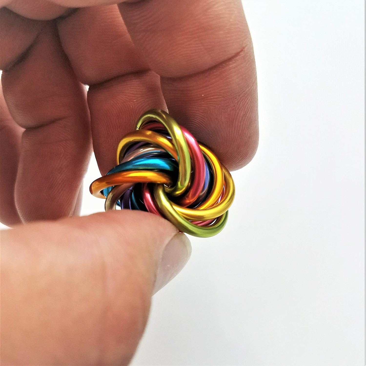 Möbii Fidget Ball (MultiColor): Quiet Mobius ADHD Anxiety Stim Stress Relief Toy Tool for Home Travel Office or Desk (Small, Full, Eclipse)