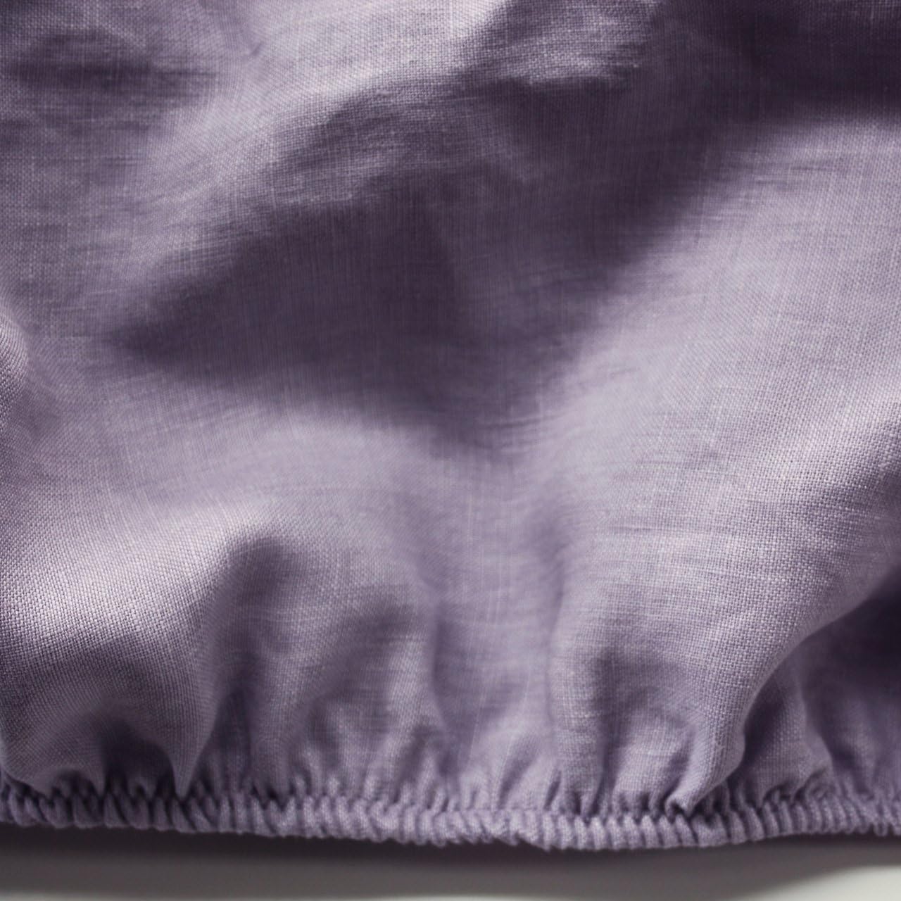 Linoto Linen Fitted Sheet King Size(76"X80"), 100% Flax Linen, Breathable Cooling Bed Sheet, 14 Inch Deep Pocket, Red