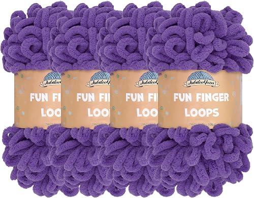 JubileeYarn Fun Fingerschlaufen-Garn, 100 g/Knäuel, Jumbo-Polyester, Ultraviolet