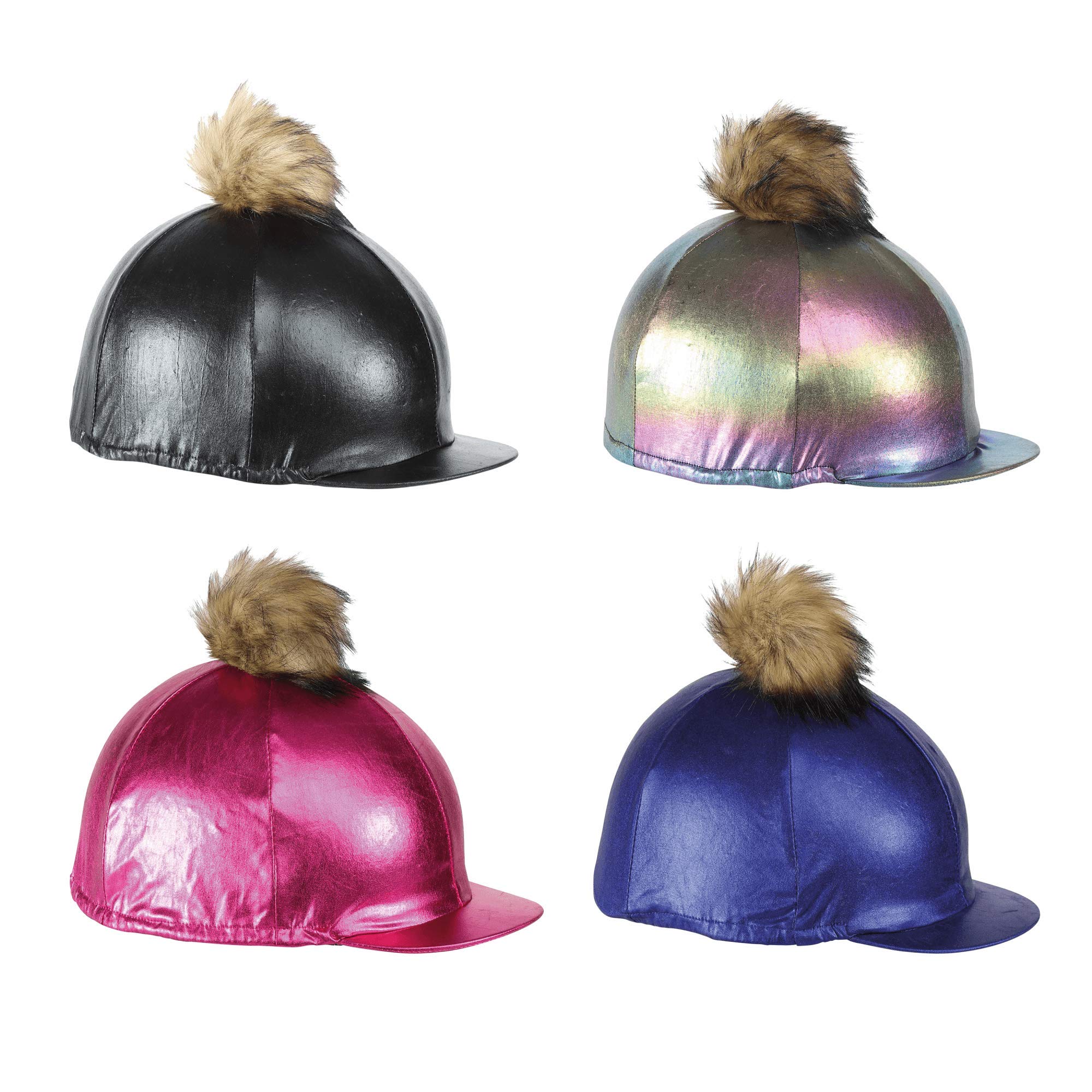 Shires Metallic Horse Riding Hat Cover in Blue - One Size