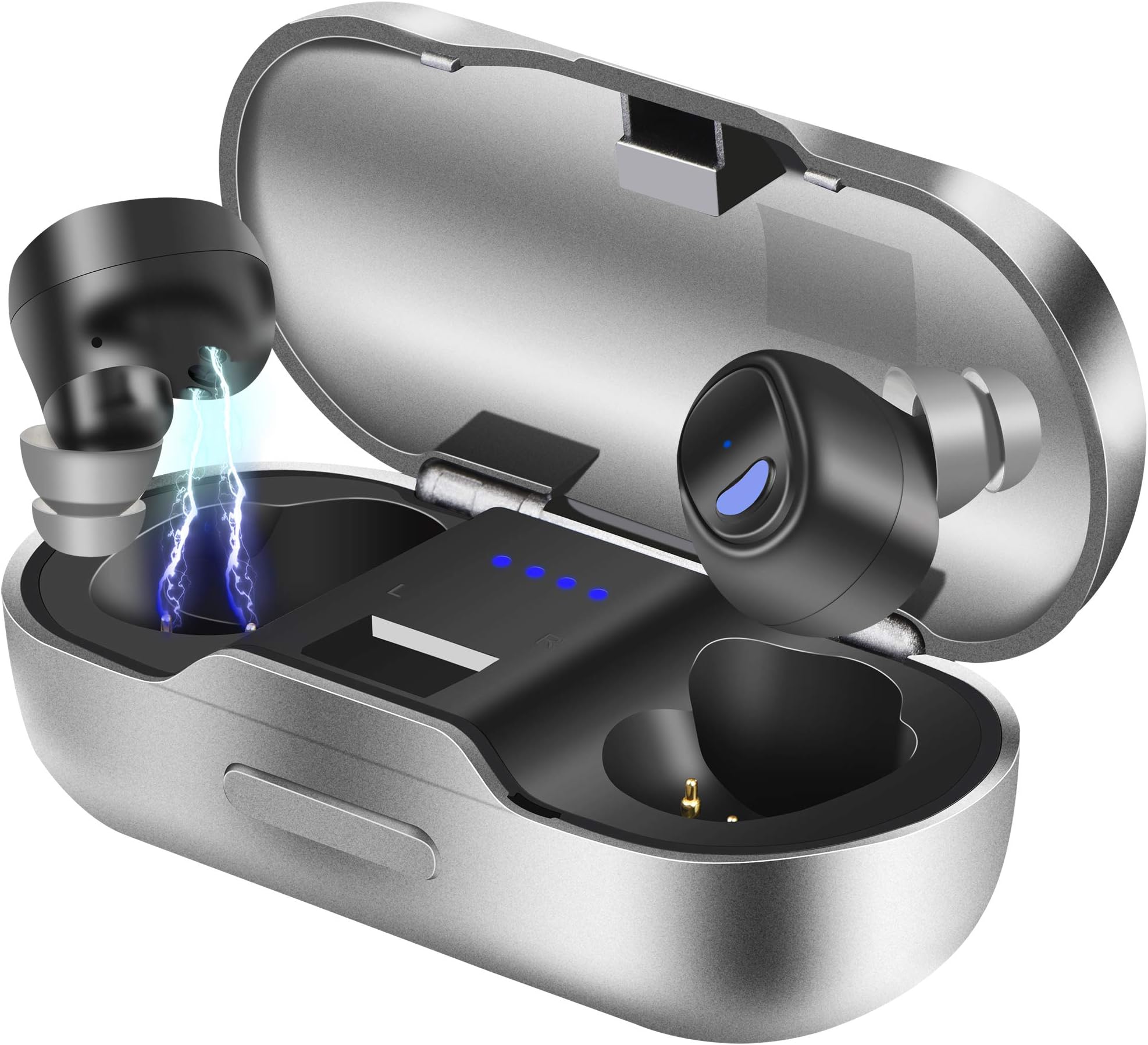 BEVA Wireless Headset In Ear Bluetooth 5.0 Headset True Wireless Headphones IPX7 Waterproof Sports Headphones with Charging Box and Built-in Microphone for iOS Android
