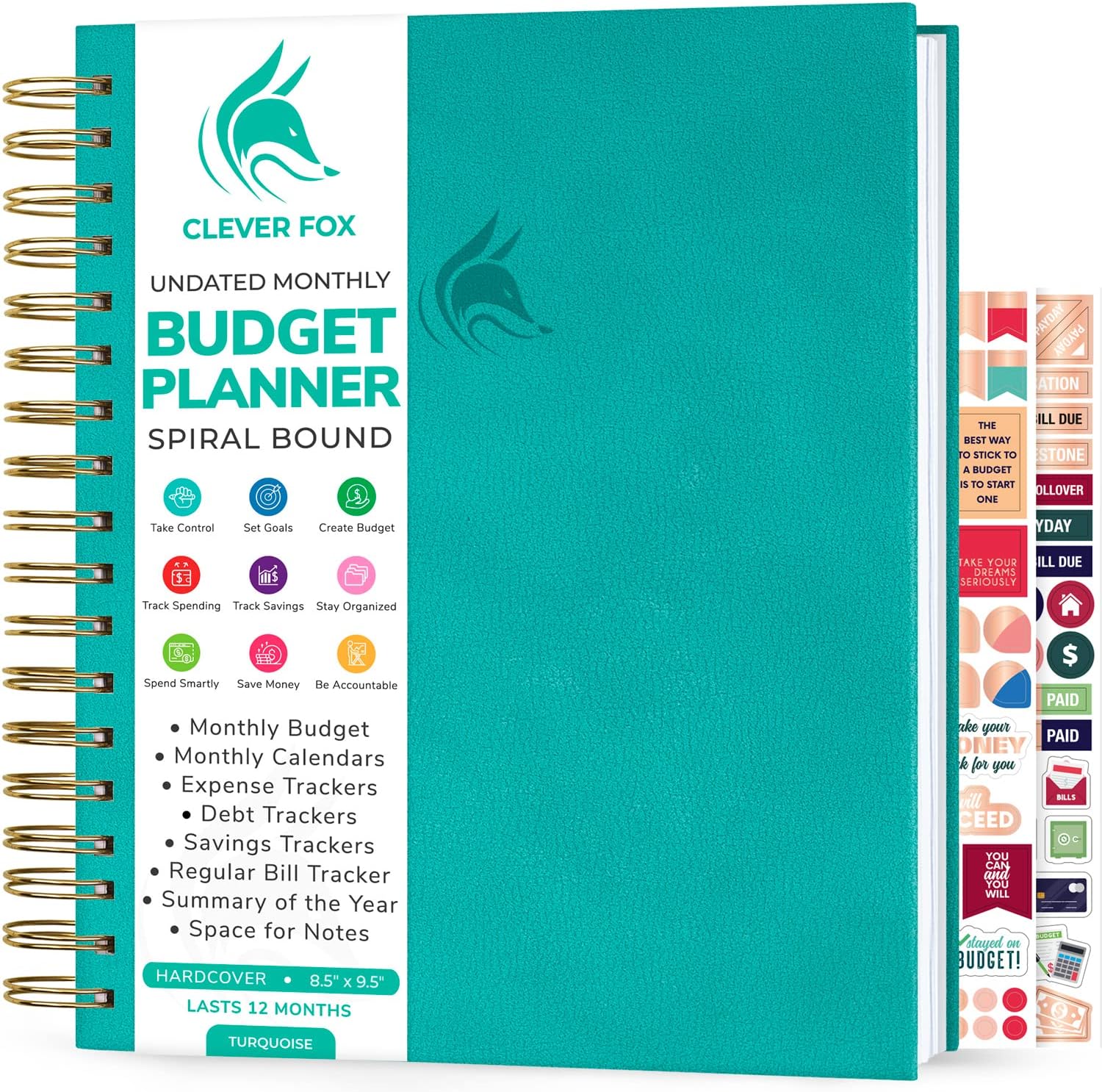 Clever Fox Budget Planner – Coiled Finance Book, Monthly Financial Journal, Budgeting Organizer & Expense Tracker Notebook, 8.5x9.5″ (Purple)