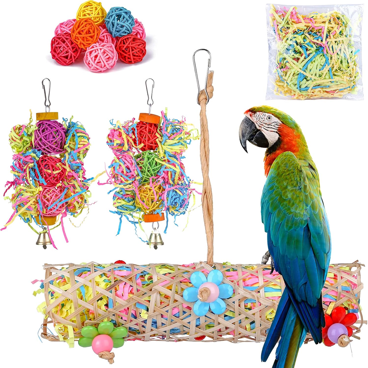 5 Pack Hanging Bird Toys for Parakeets, Macaws, Kuwait Ubuy