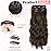KooKaStyle Clip in Synthetic Hair Extensions Long Wavy 4PCS Thick Hairpieces Chestnut Brown Fiber Double Weft Natural Hair Extensions 20 Inch for Women