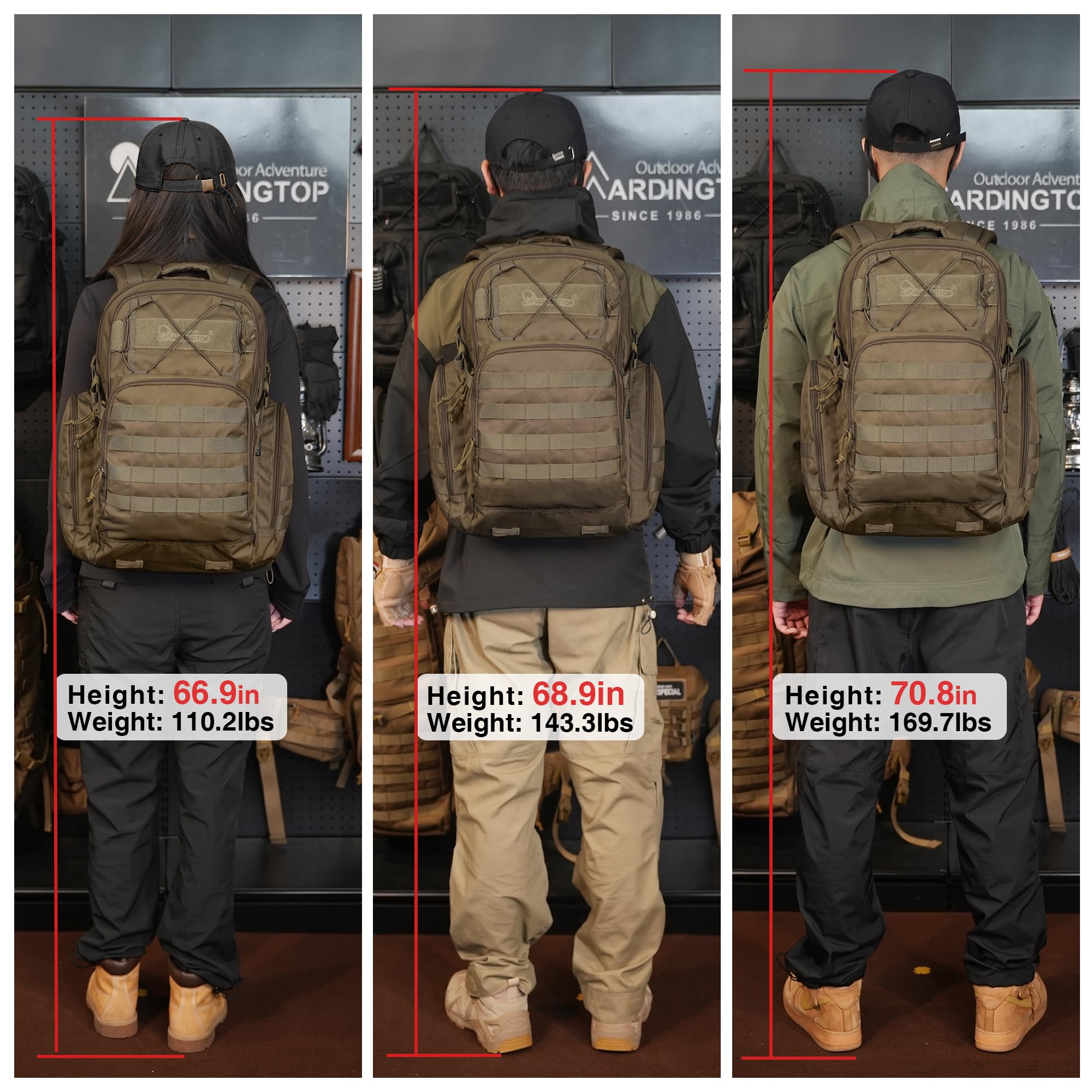 Mardingtop Mochila táctica de trekking de 28 l, para viajes, camping, senderismo, ciclismo