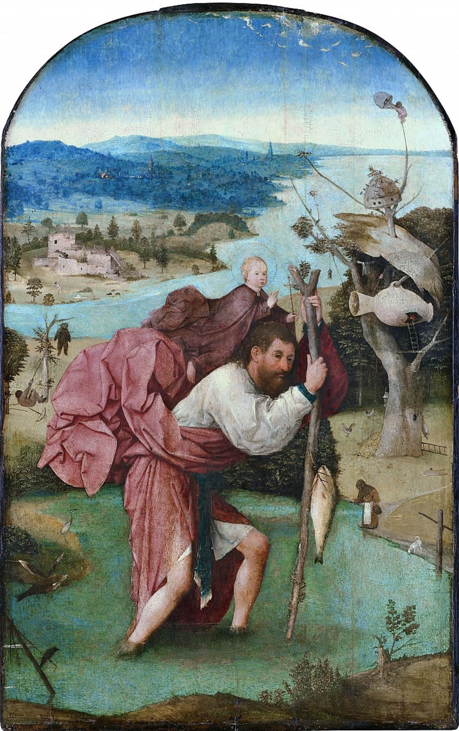 ARTXLXXBN Famous Painting Art Wall Decor Abstract Art Picture the Temptation by Hieronymus Boske Animal Pictures for Home Decor 60x90cm