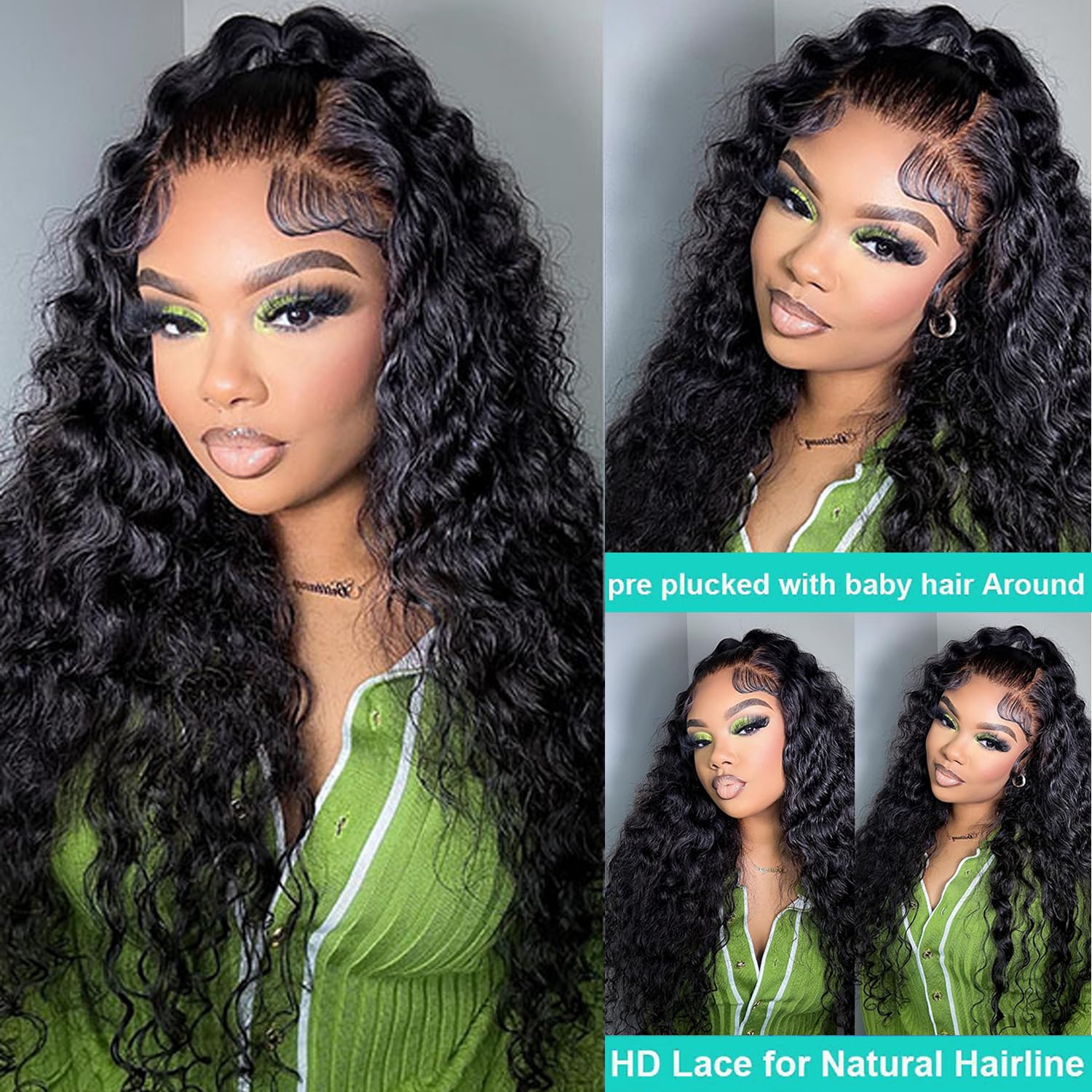 Amazon.com : Cfaimity 34inch 13x6 Deep Wave Lace Front Wigs 