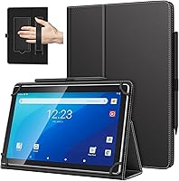 TiMOVO Universal 10.1" Android Tablet Case with Pen Loop, Hand Strap & Kickstand - Fits 9.6-11" Tablets Like Doogee U11, Revvl Tab 2, Black