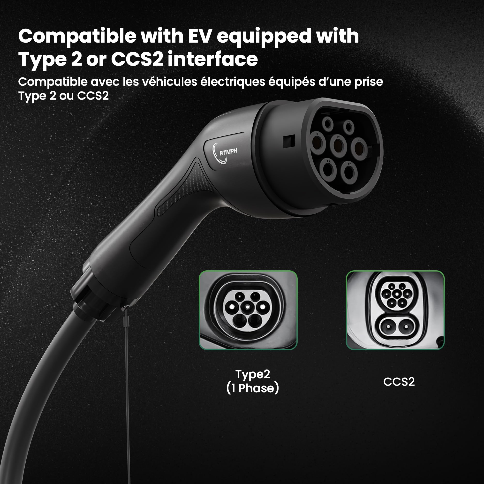 Cavo di Ricarica Auto Elettrica Tipo 2 verso Tipo 2, IEC 62196-2, per Stazione di Ricarica AC e Veicoli Elettrici, Non Prolunga (16A, 4m)