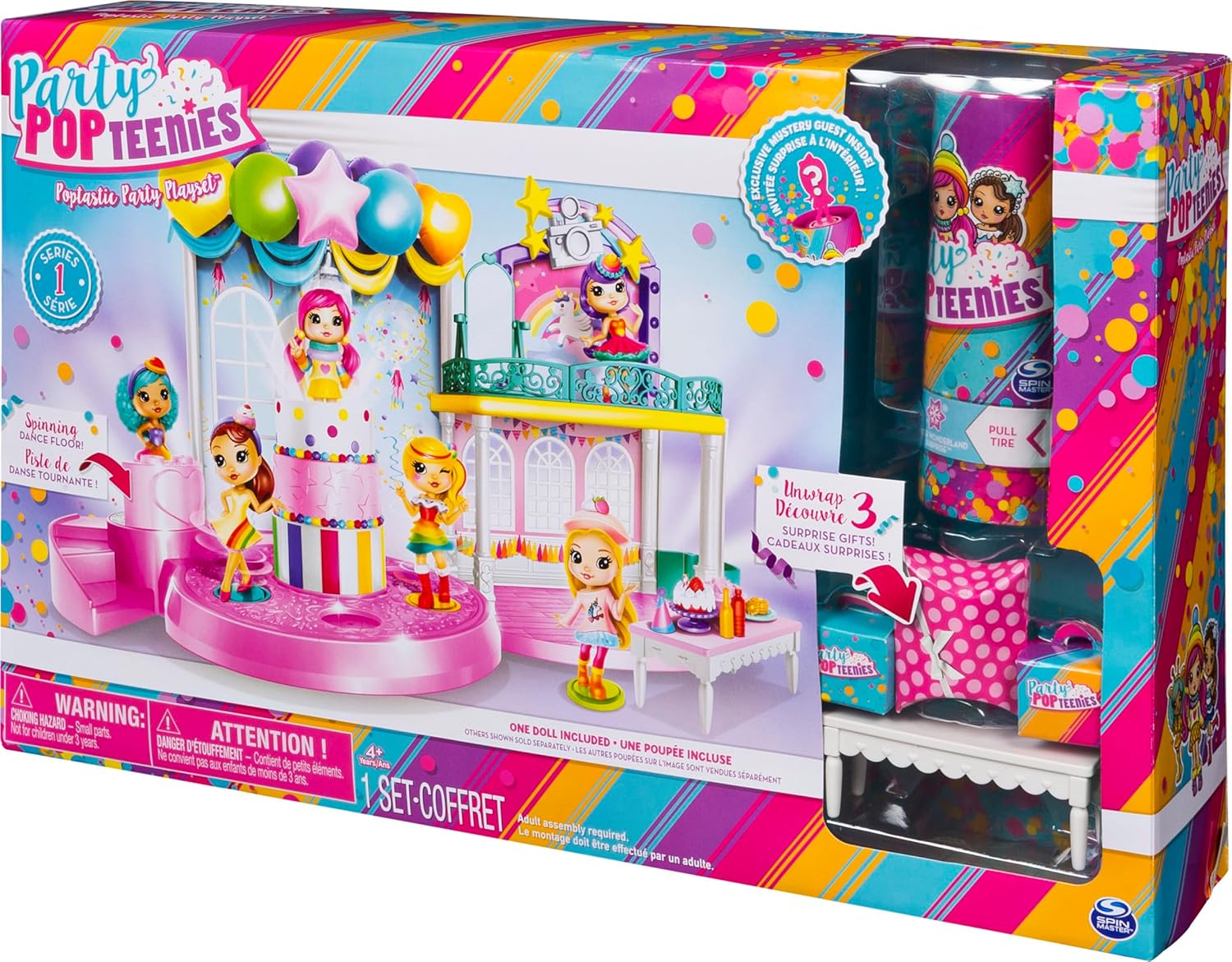 Party Popteenies - Poptastic パーティープレイセット 紙吹雪付き 限定収集品 ミニ人形とアクセサリー 対