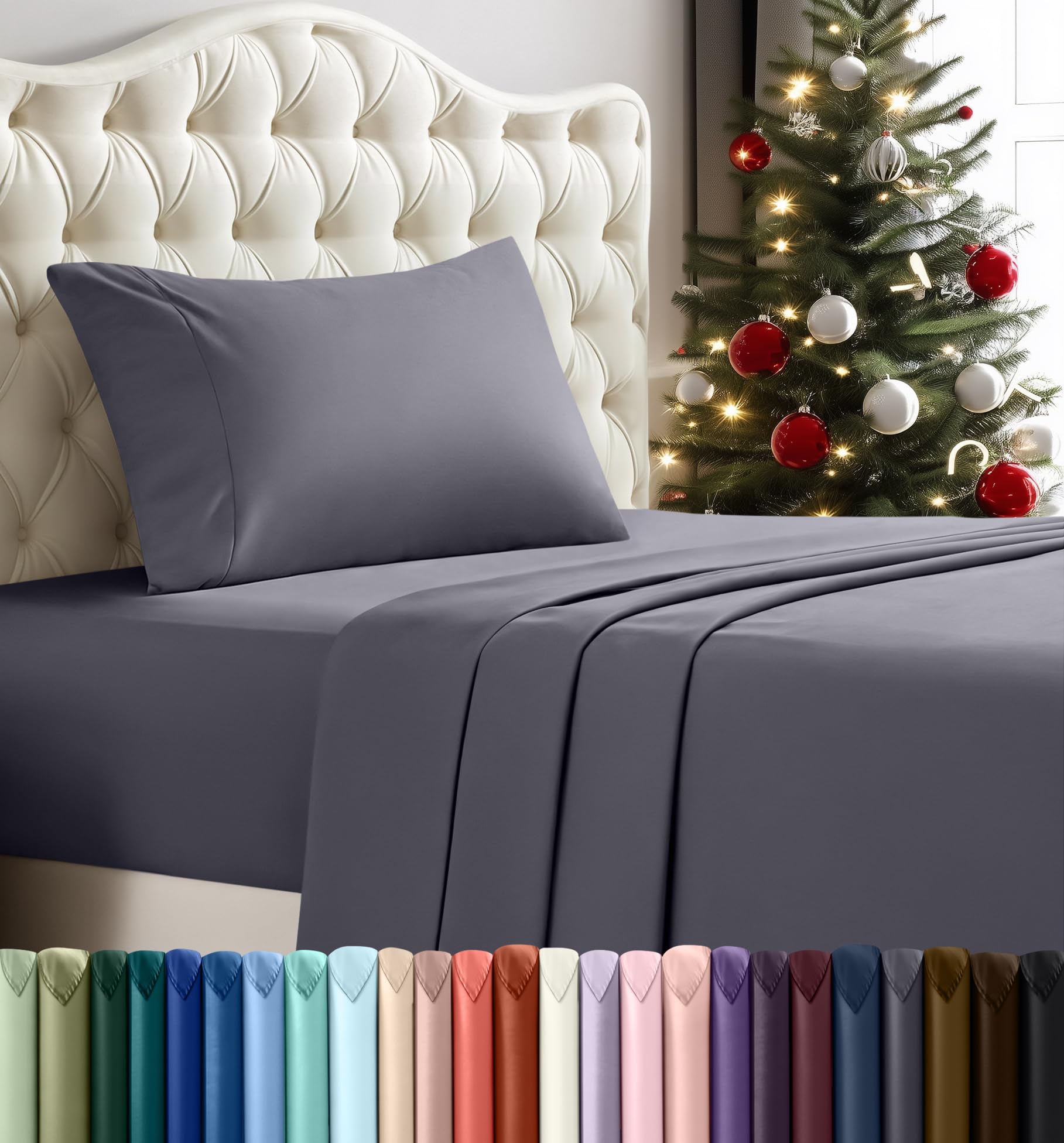 Utopia Bedding Twin Sheet Set – 3 Piece Bed Sheets for Twin Size Bed, Soft and Breathable Microfiber, Includes 1 Fitted Sheet, 1 Flat Sheet and 1 Pillowcase (Grey)