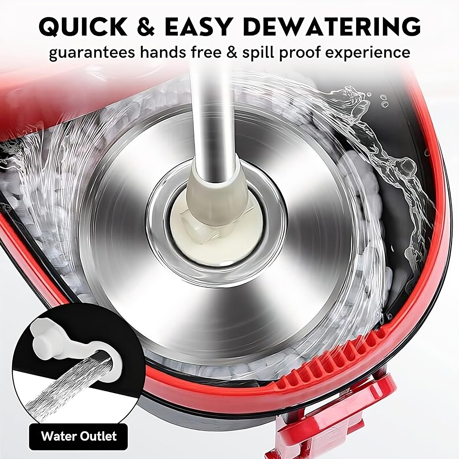 Mop and Bucket with Wringer Set, 360° Rotating Floor Mop Bucket on Wheels for Floor Cleaning, 3 Microfiber Mop Replacement Head Refills, 61