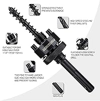 Vista 3 de SDS-Plus - Mandril de sierra de agujero, incluye 2 ejes de sierra de agujero con 3 taladros centrales HSS (M2) de 1/4 de pulgada, 2 llaves