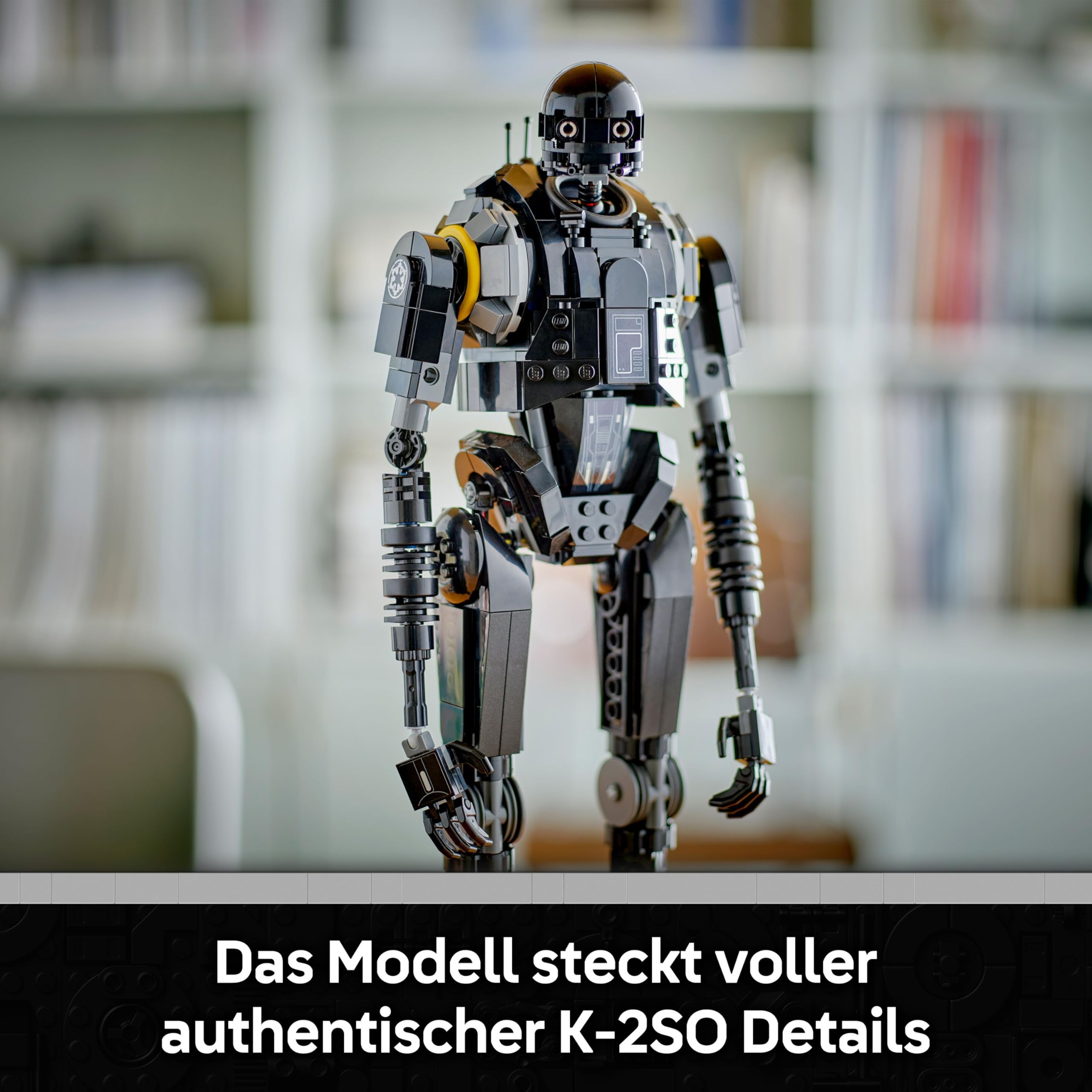 LEGO Star Wars 75434 Sicherheitsdroide K-2SO Spielzeug - Figur zum Bauen & Ausstellen, Sammler-Modell mit Infotafel – Geschenk für Jungen, Mädchen ab 10 Jahre und Erwachsene Andor-Fans