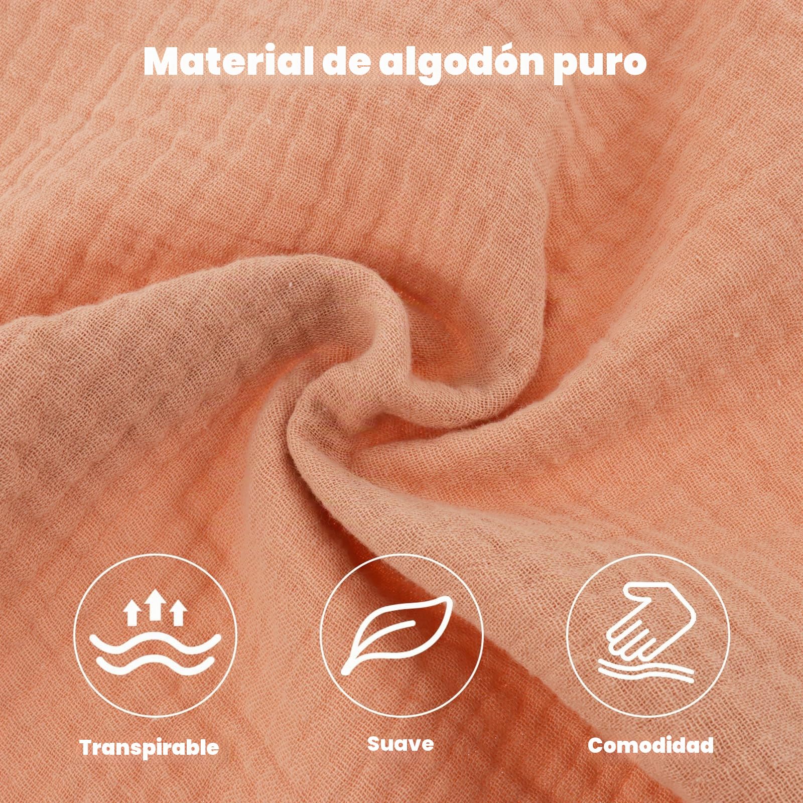 2 fundas de almohada de cuidado de algodón, con cremallera oculta, flexible, fácil de usar, suave para el cuidado del bebé (rosa)