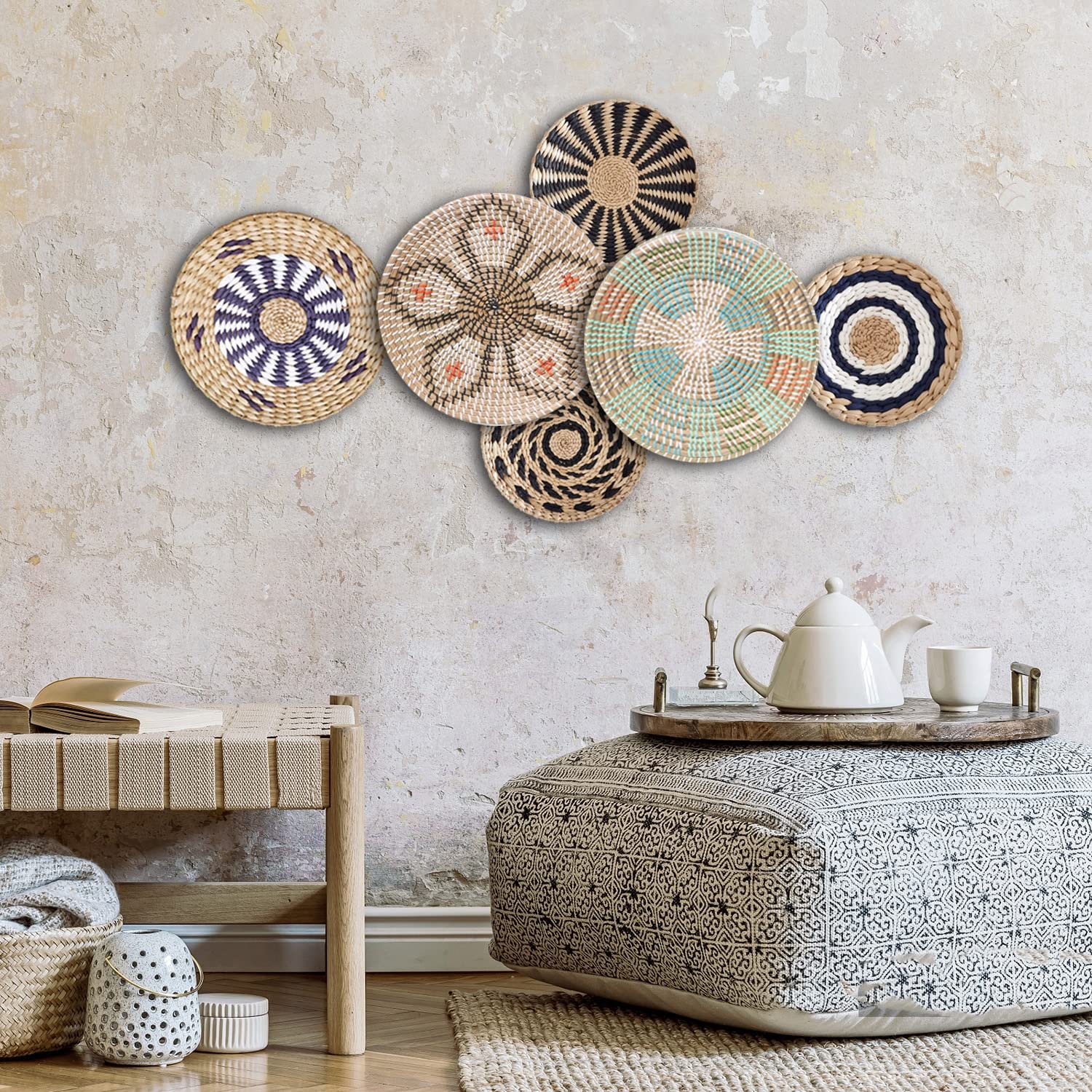 Wit - Riet - Zee - 30 cm - Wanddecoratie kopen? | Korting tot 51