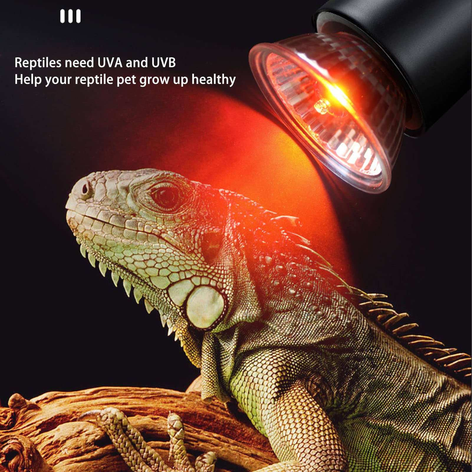 Jiawu Reptile Heat Lamp, 25W Heat Emitter Reptile Heat Lamp Bulb, Infrared Light UVA UVB Heating Lamp Replacement - Image 2