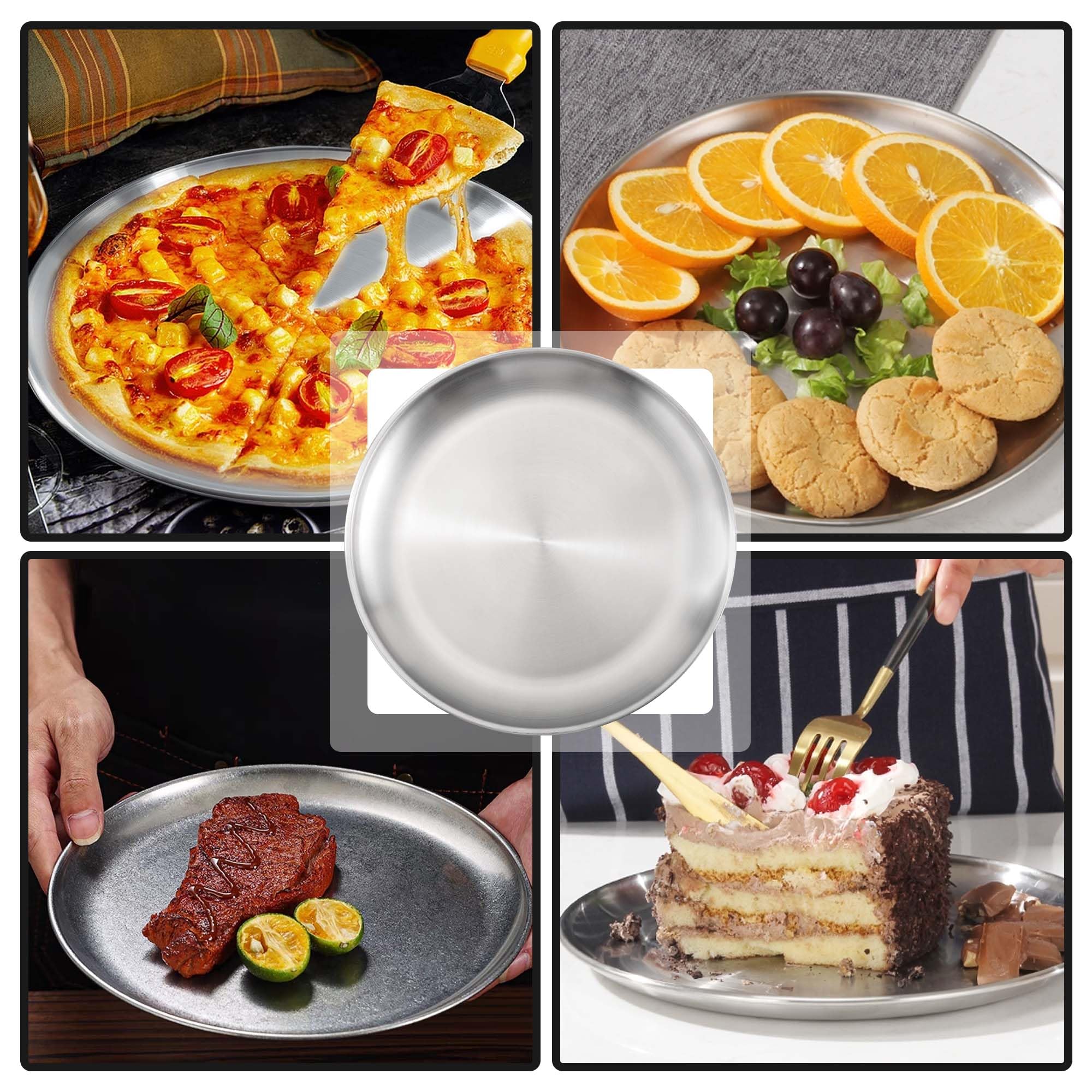 YEUIKERR 8-Pack 12 Inch Stainless Steel Pizza Pans – Round Baking Trays For Oven, Restaurant & Home Kitchen - View #7