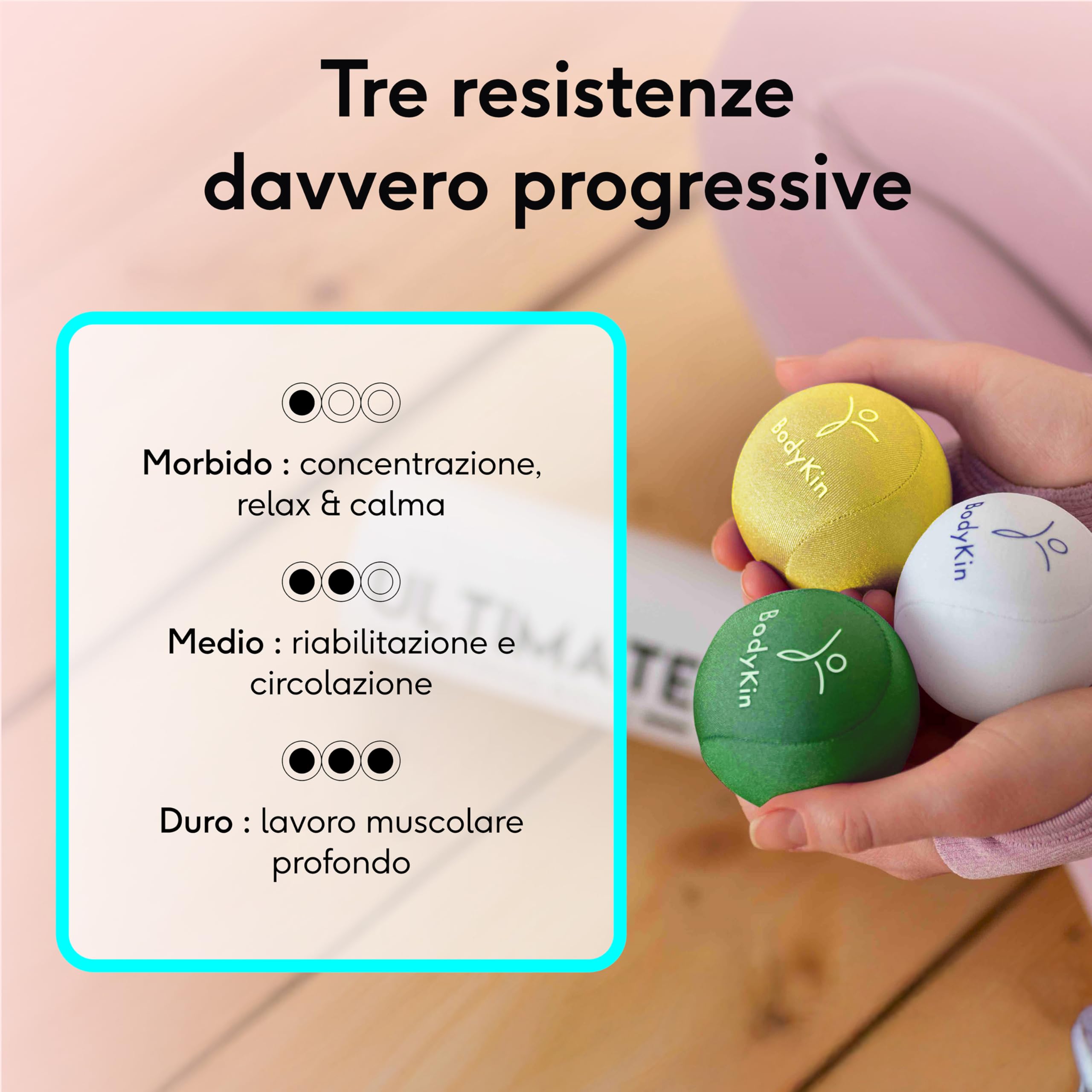 3 palline anti-stress e riabilitazione della mano, palline per bambini e adulti, perfette per ADHD, 3 resistenze