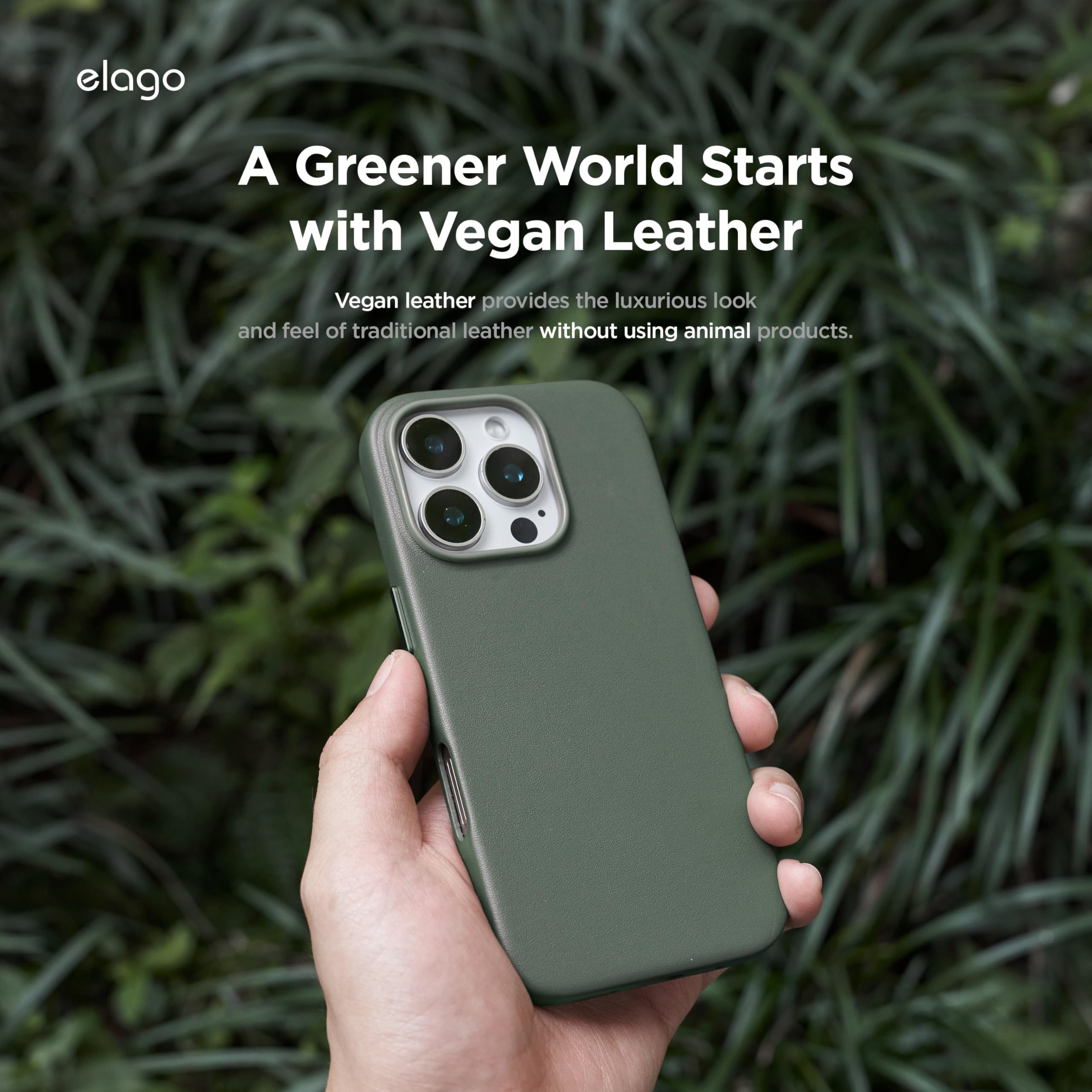 elago Magnetic Leather Case Compatible with iPhone 16 Pro Max Case, Compatible with All MagSafe Accessories, 6.9 inch - Image 4