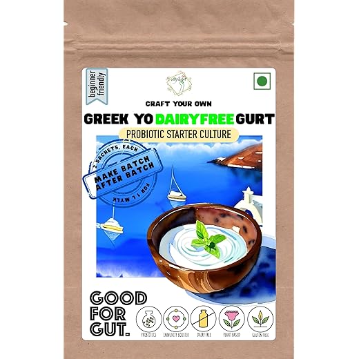 Alla's Posh Flavors? Greek Yo -Dairy Free- Gurt Starter | Non-GMO | Plant Based Cultures | Make Batch-After-Batch at Home Easily | Imported from Europe | Lab Tested Cultures