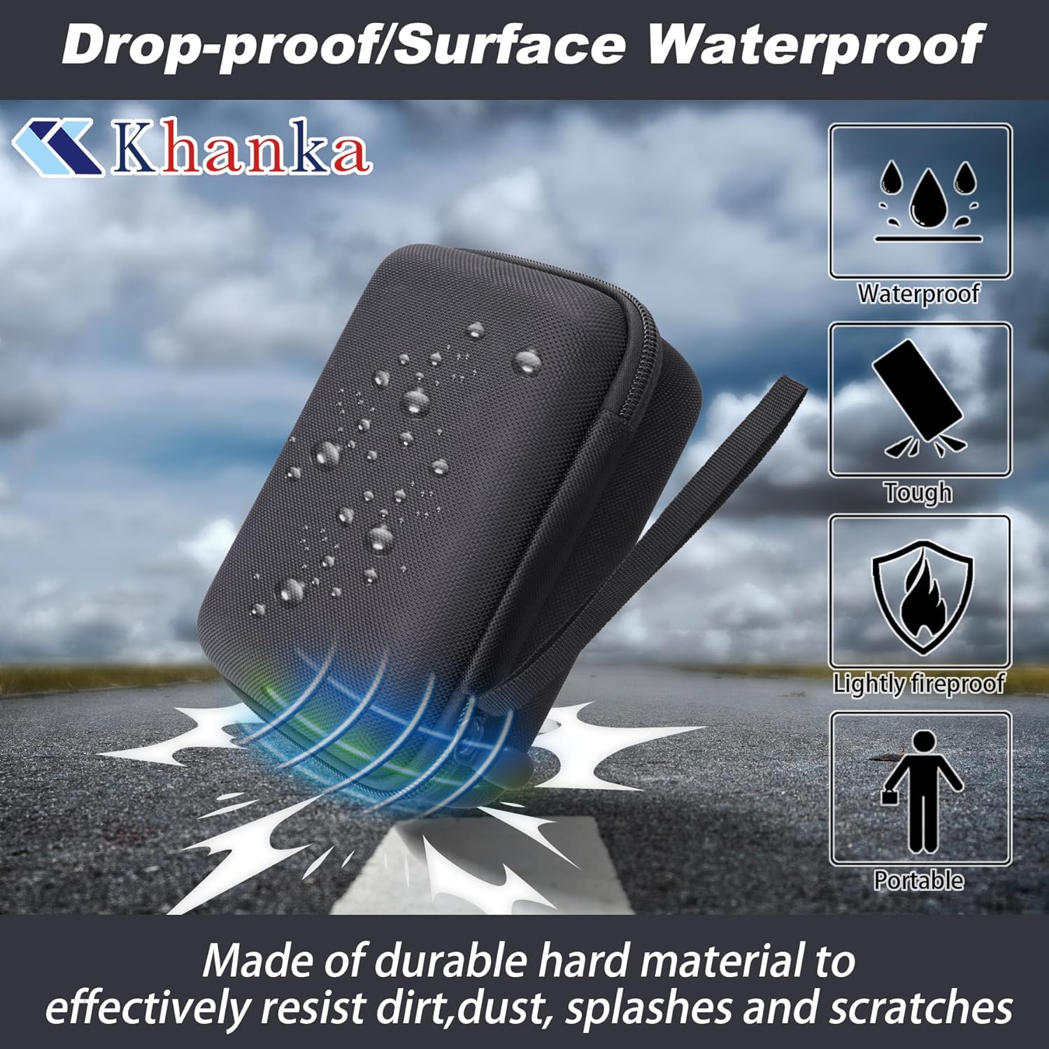 khanka Case for WOLFBOX MF100 Electric Air Duster,Hard Storage Compatible with Wolfbox MF100 MF50 Compressed Air Duster and Accessories,Case Only (Black) - Image 9