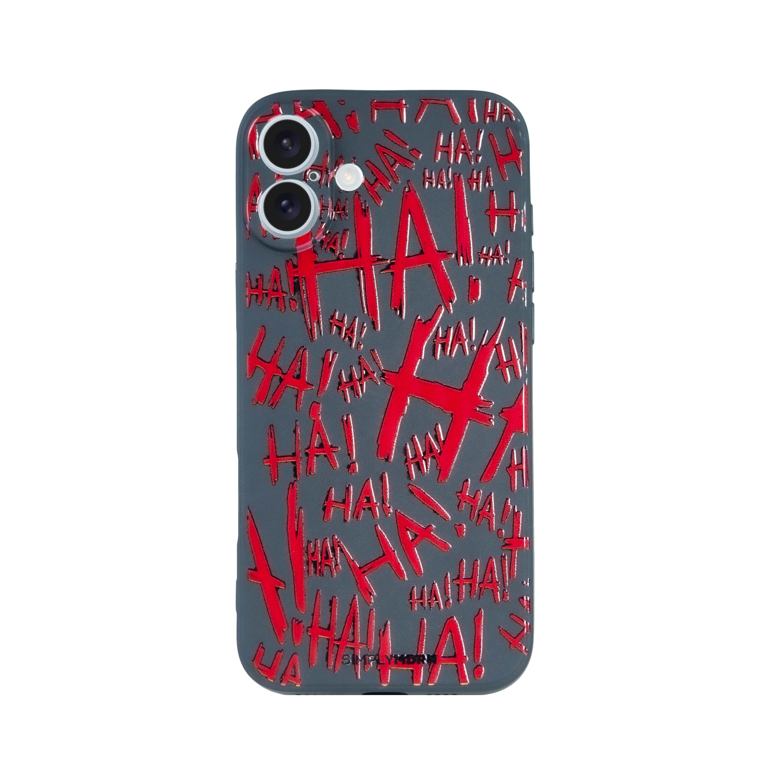 SIMPLYMDRN Slim for iPhone 16 Case - Joker Haha Design - Cool Case for Men - Superhero Villain Designer Cover - Slim and Flexible (Jok5ster Red)