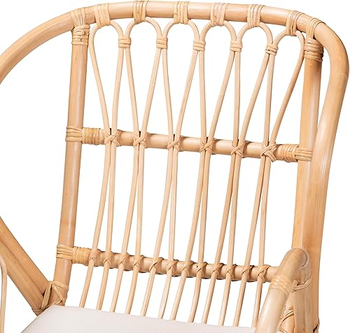 Miniatura 7 de bali & pari Caelia - Silla de comedor moderna bohemia de ratán natural y metal negro