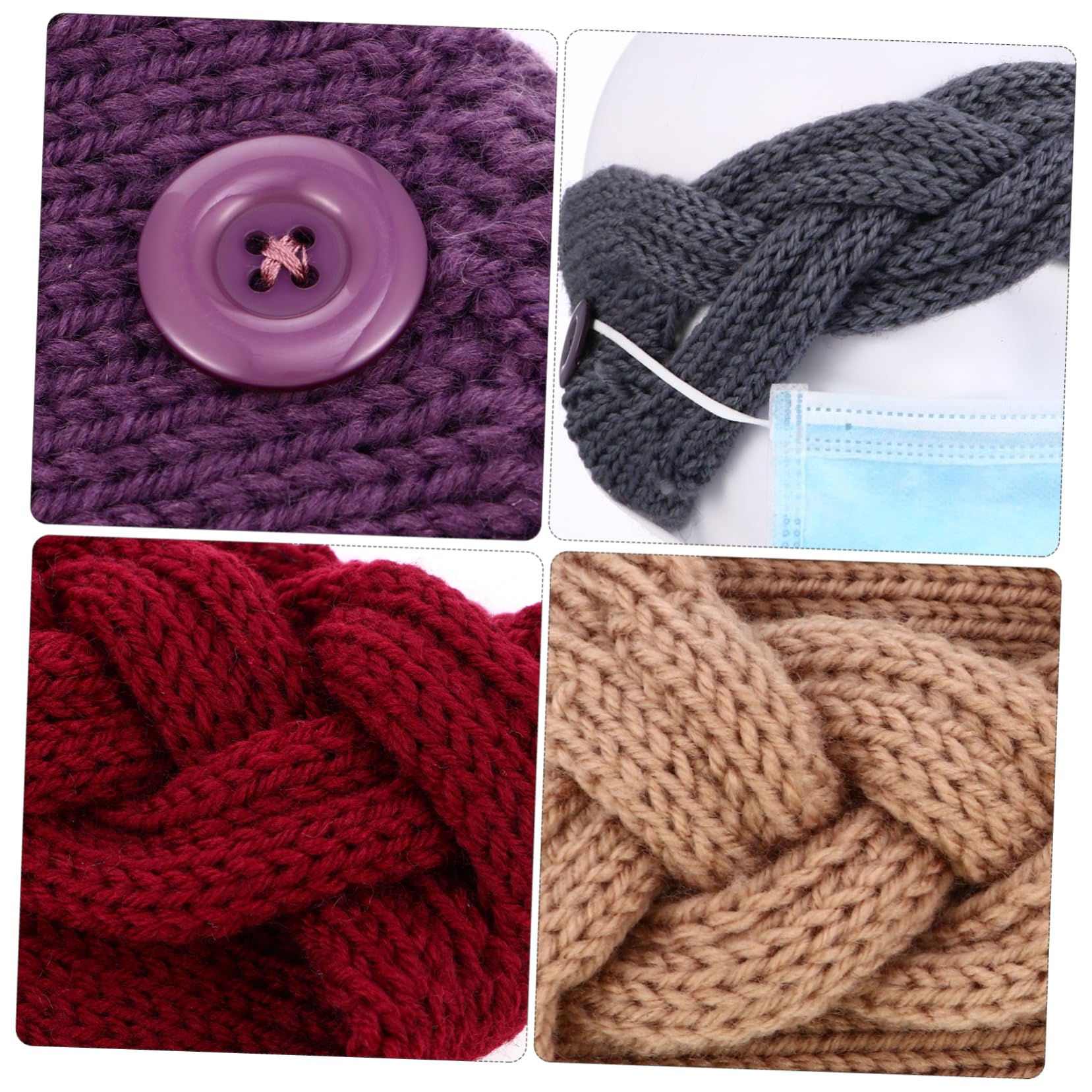 Veemoon Warm Headband Button for Women 5pcs Sports Headband for Women Ear Warmer Comfortable Turban Button Random Color