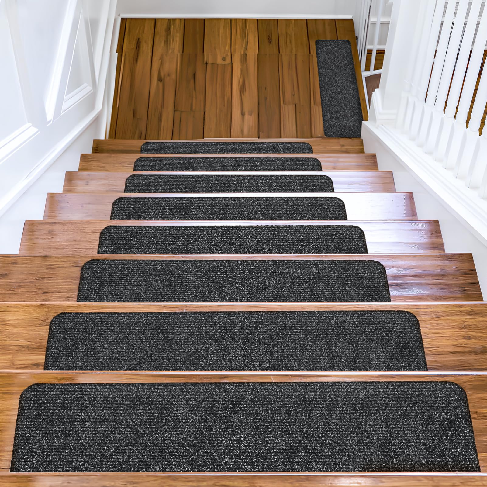 Tapis D’escalier Adhésif 55x20 Cm 15 Pièces Antidérapant