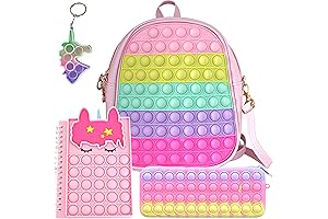 Rainbow Unicorn Pop Fidget Backpack with Pop It Notebook