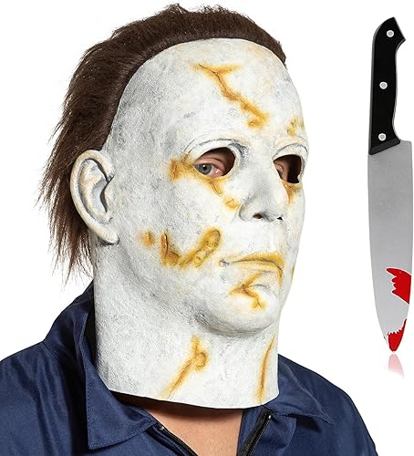 Miniatura 2 de Varuotu Halloween Michael Myers Mask Kids Boys Face Scary Mask Killer Costume Coveralls Props Match with Michael Myers Mask
