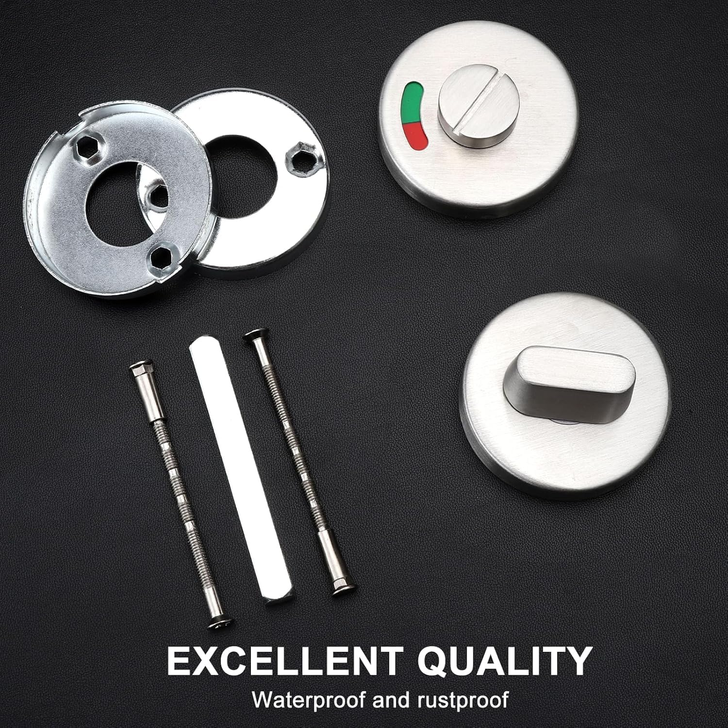 HENGBIRD Rosetta per WC con indicatore di occupazione, in acciaio inox, per porta WC, in acciaio inox, bagno