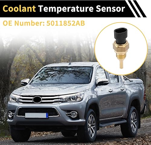 Miniatura 3 de Sensor de temperatura del refrigerante para Ram 2500 2011-2024 Sensor de unidad de envío de temperatura del agua Número 5011852AB tono dorado