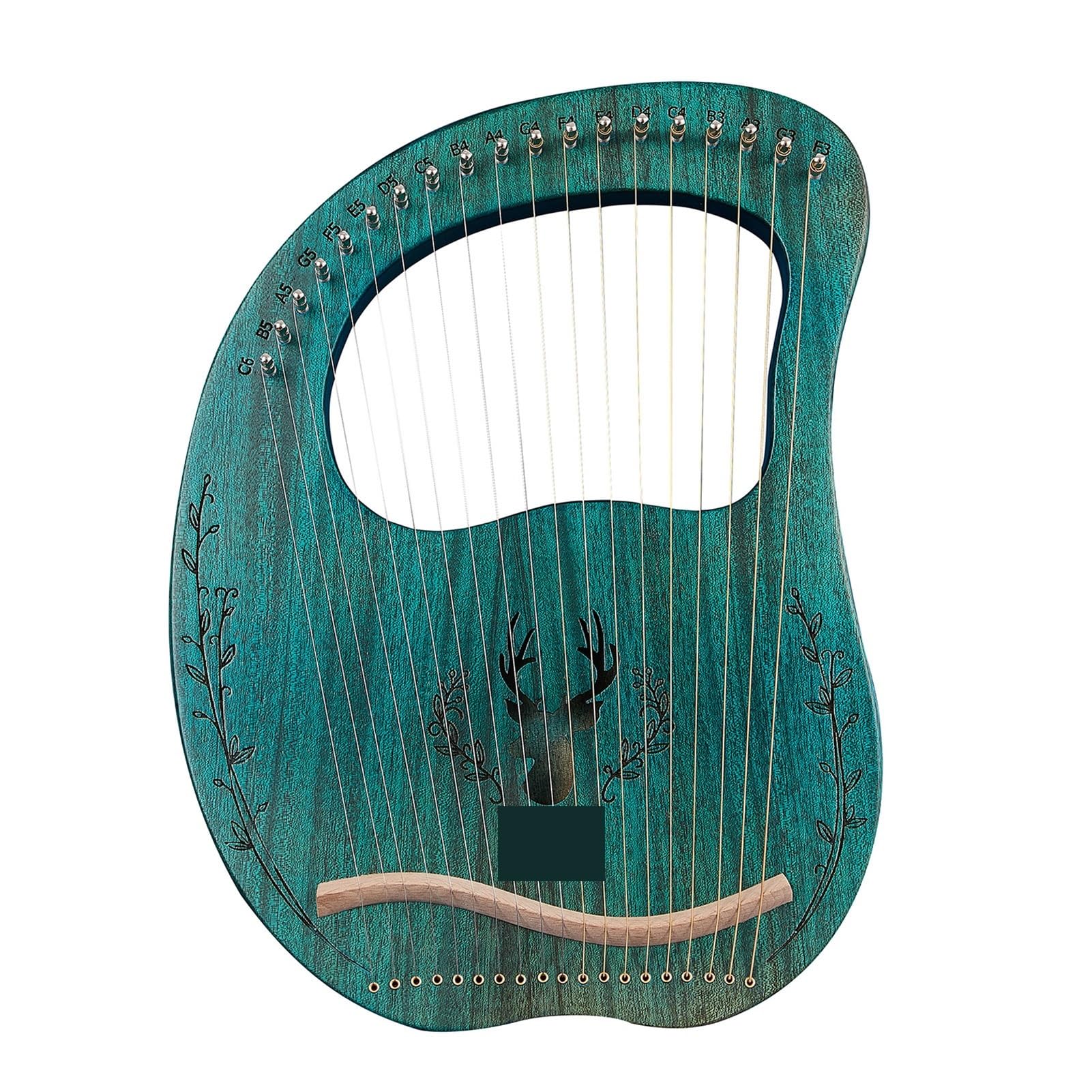 Arpa a lira Strumento a corde con scatola di risonanza for arpa a lira in legno a 19 chiave for accordatura(Natural)