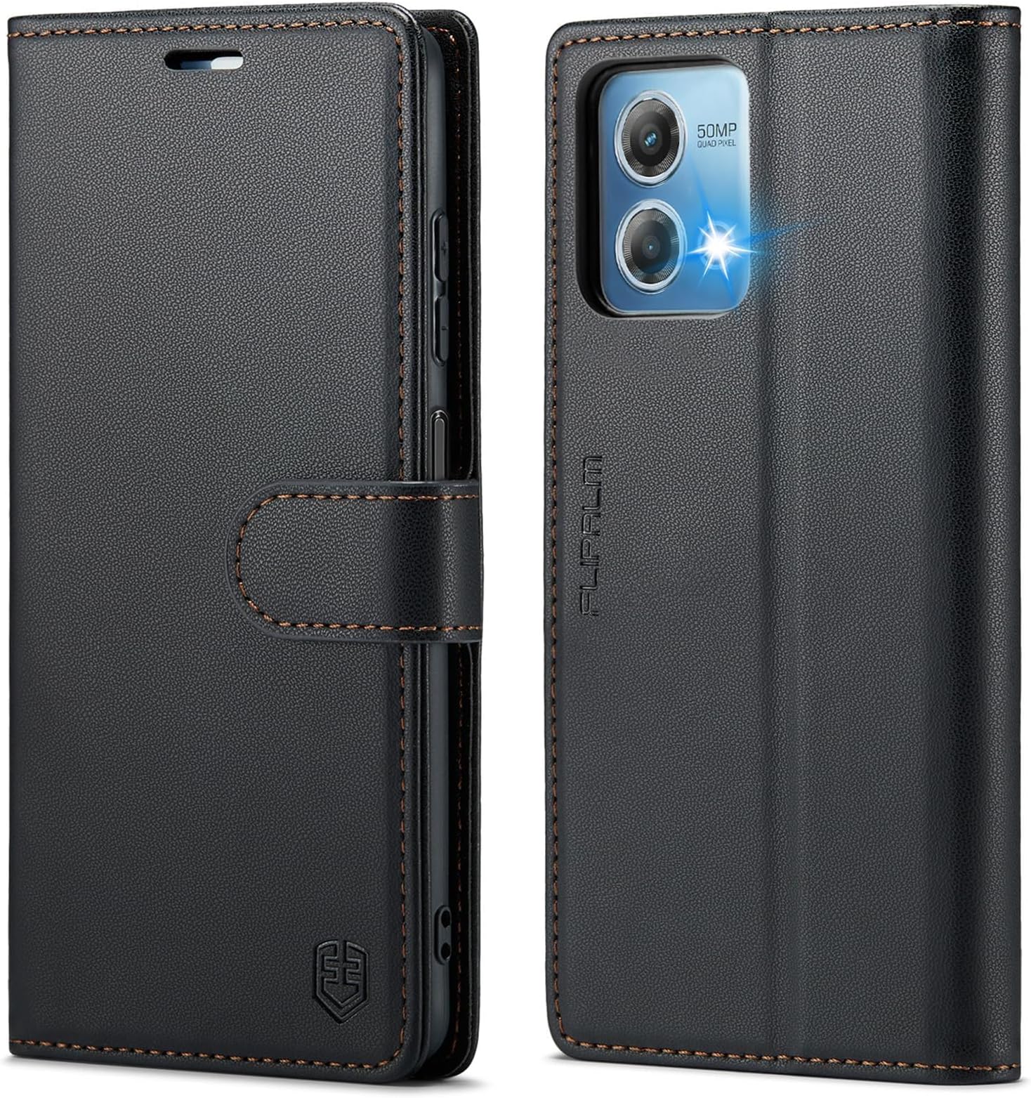 Motorola Moto G 5G 2023 Wallet Case – Mit RFID-Schutz, Kartenfächern & Standfuß, Rose Gold