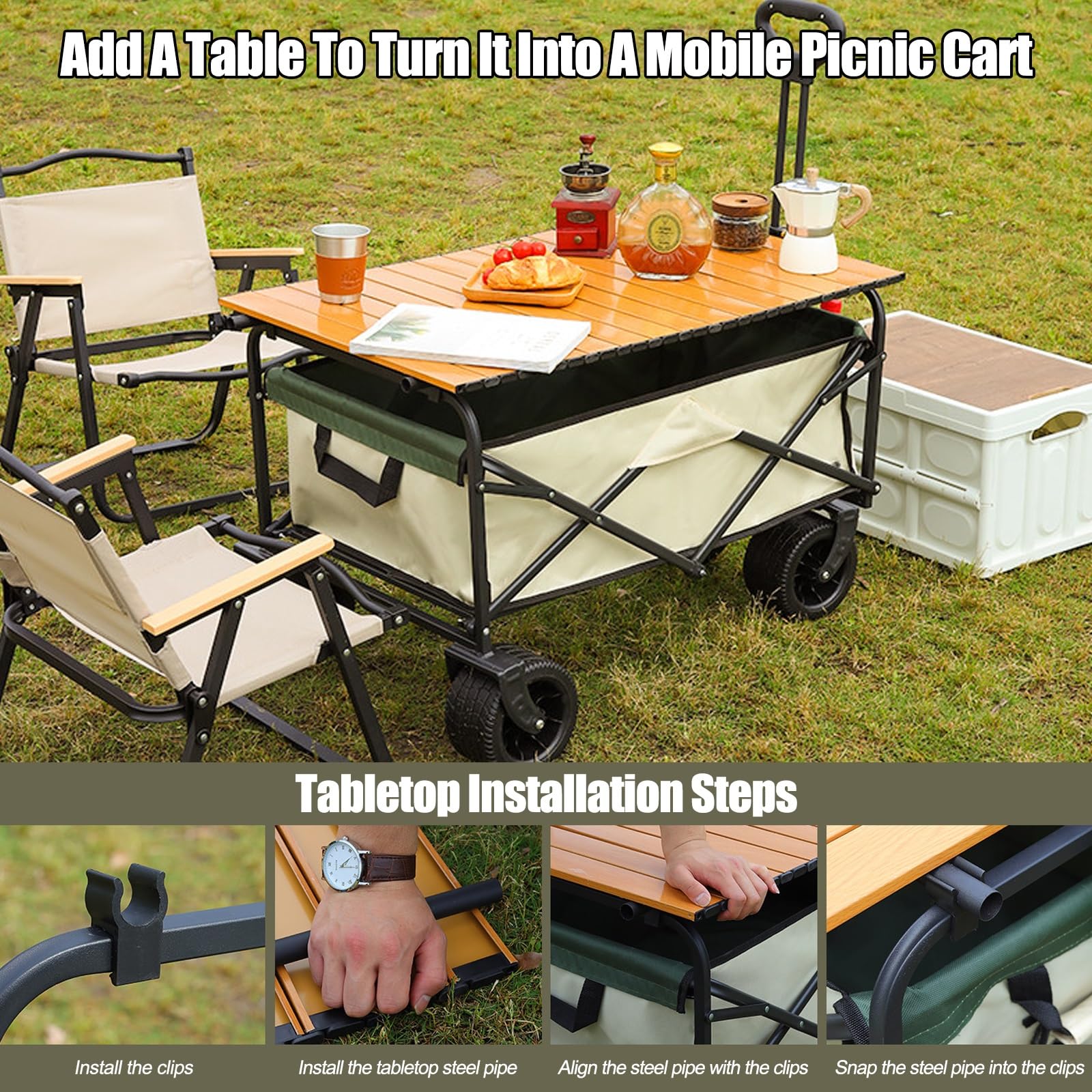 Carrito Plegable para Puestos de Venta con toldo, Carrito móvil para Exteriores para Venta Ambulante, Expositor portátil con Ruedas para Eventos y mercados al Aire Libre.