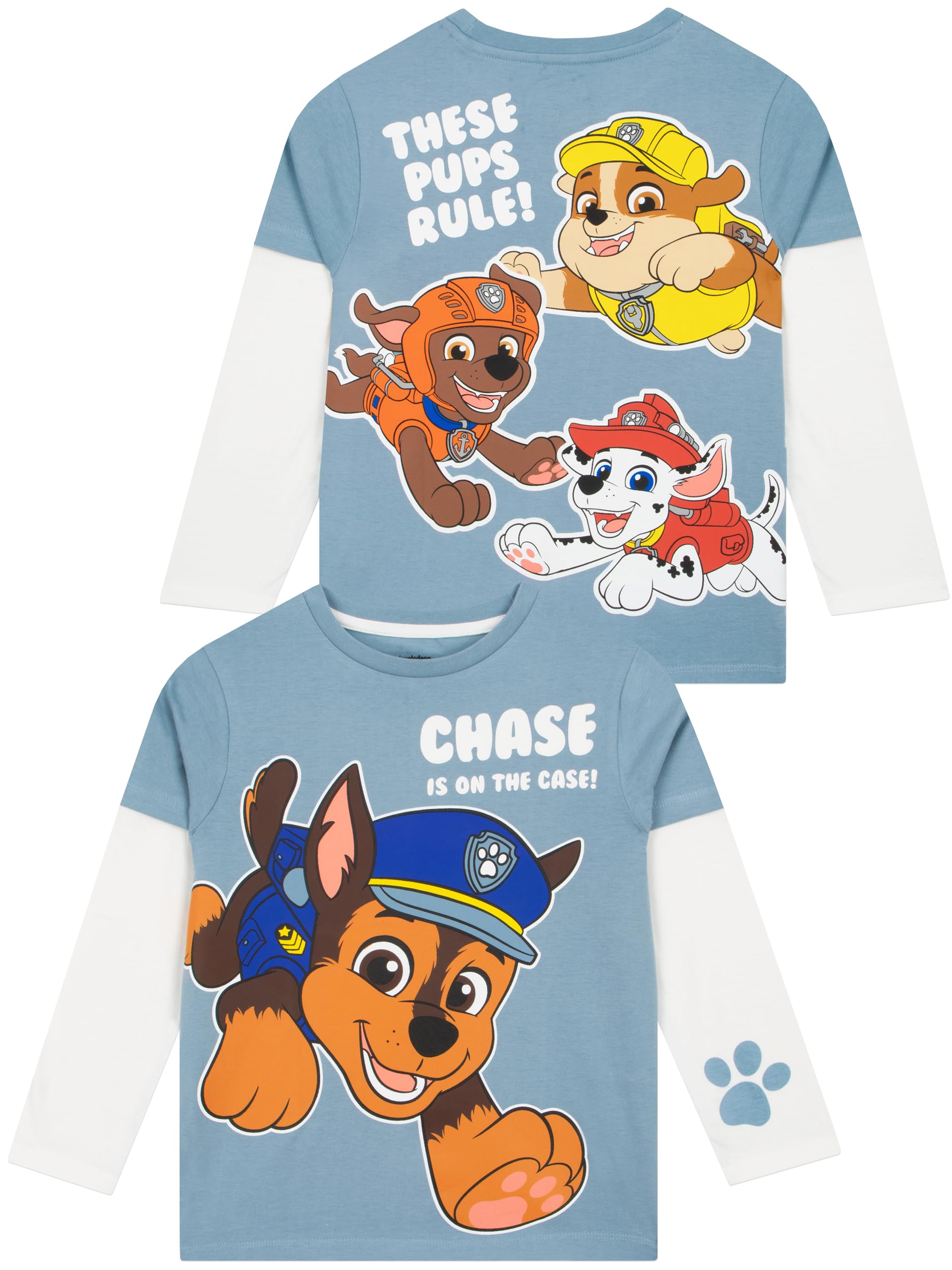Paw Patrol Boys Tshirt, Chase Kids T Shirt, Cotton Kids Clothes, Long Sleeve Boys' T-Shirts, Ages 18 Months to 8 Years