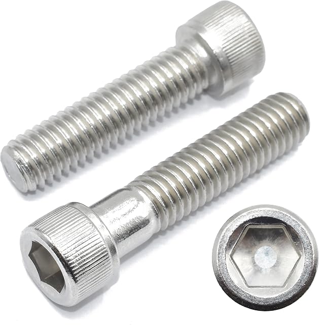 5, 1/4" x 1" UNC A2 STAINLESS SOCKET CAPS IMPERIAL HEXAGON ALLEN BOLTS SCREWS HARLEY, MOTORBIKES, CLASSIC CARS