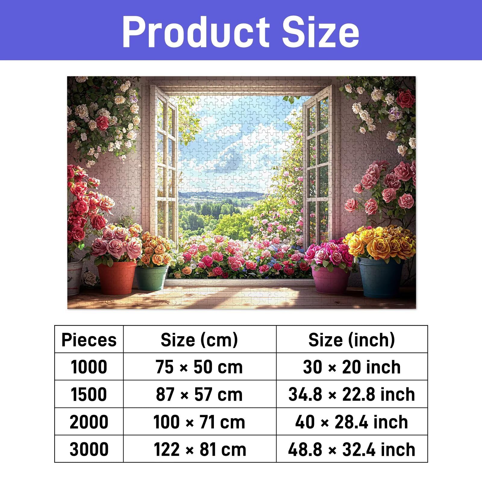 Puzzle 3000 elementów dla dorosłych, puzzle do pokoju kwiatowego dla dorosłych, drewniane puzzle z pudełkiem prezentowym, gra koncentracyjna dla dorosłych, 3000 elementów puzzli do dekoracji ścian
