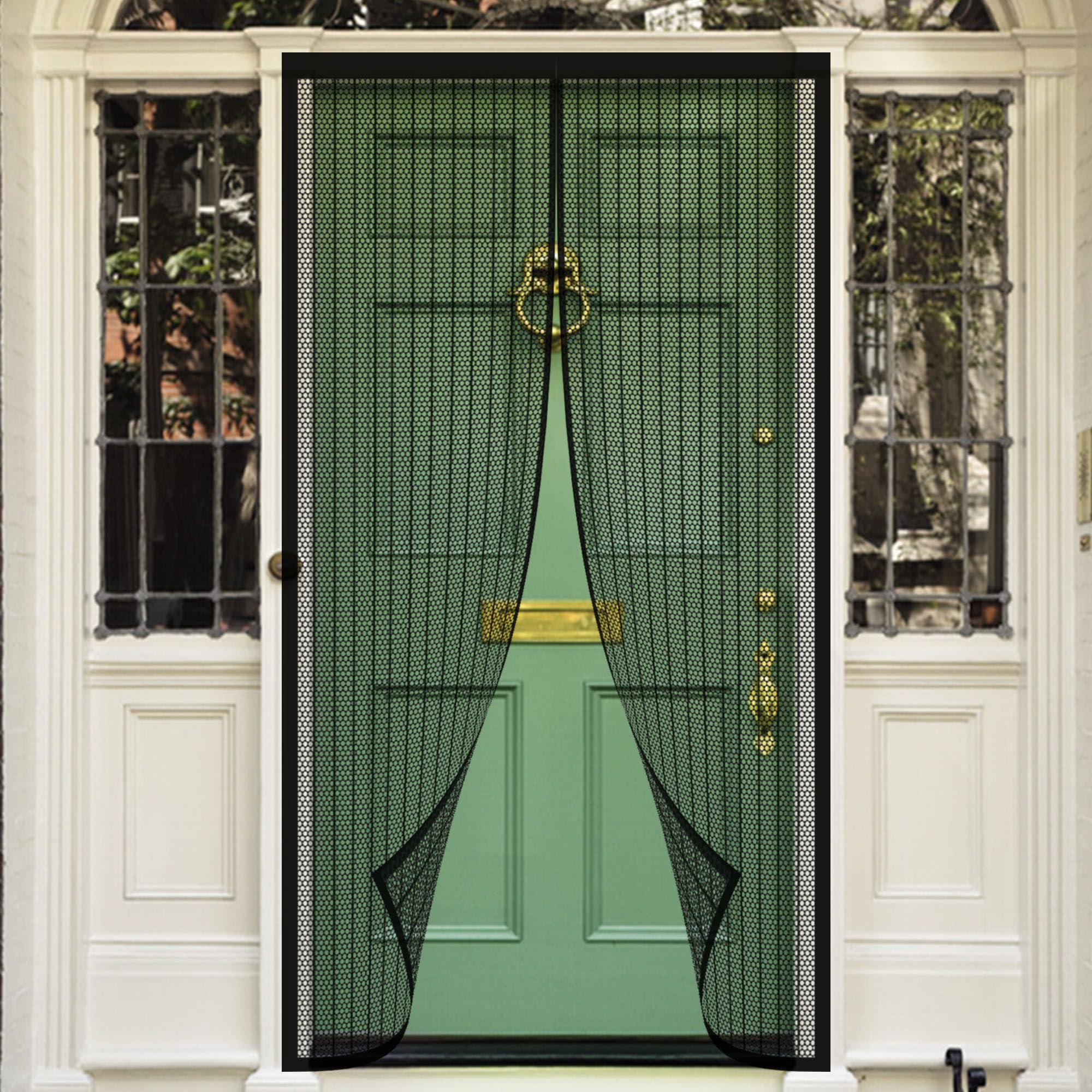 Moustiquaire porte fenêtre 98 x 212 cm noire amovible montage facile