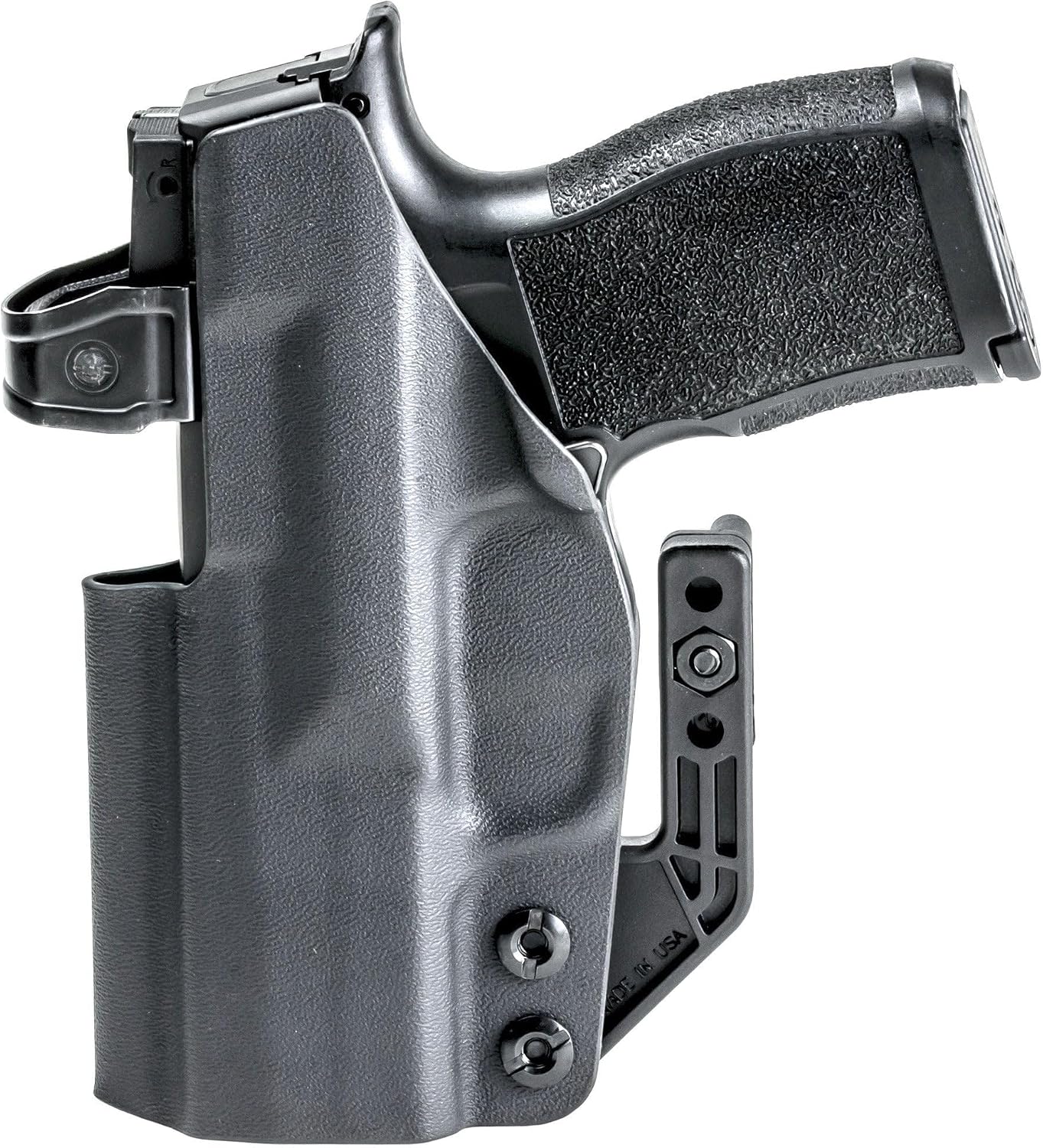 Rounded IWB Holster w/Claw + Metal Clip (Plus Line) - Black Kydex - Concealment Express - American Made