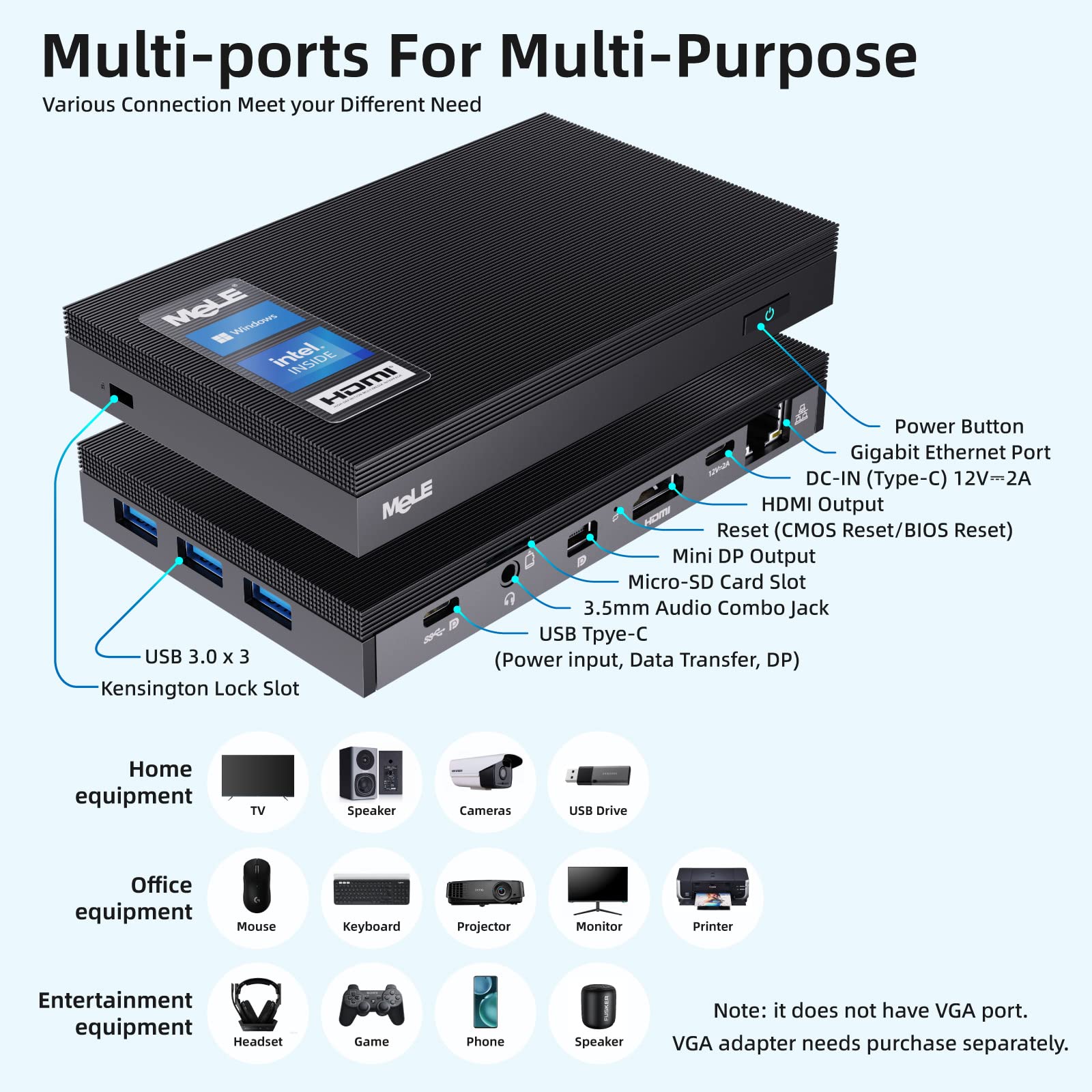 Amazon.co.jp: ミニ PC、Quieter3C ミニコンピュータ N5105