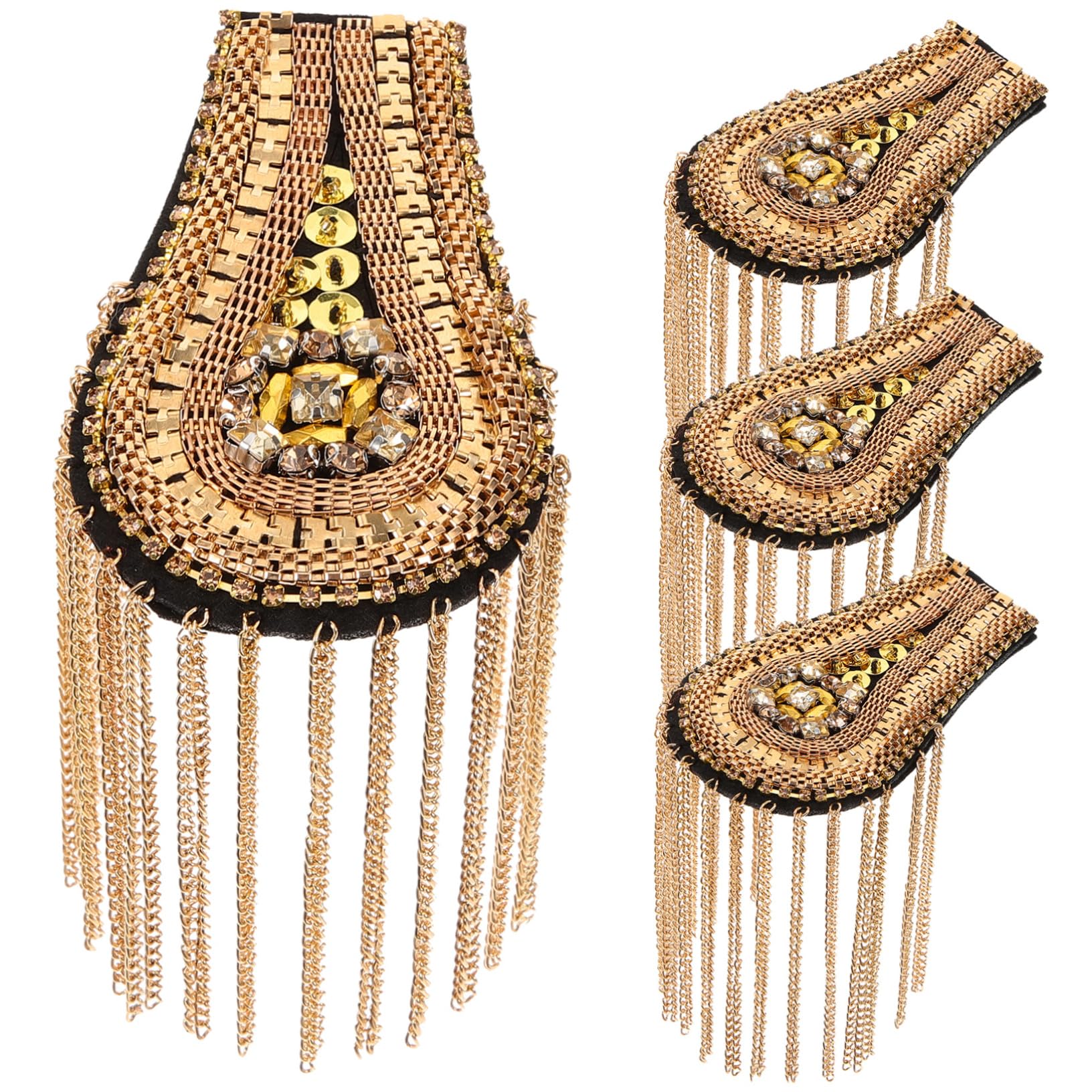 Accessoires de costume élégants avec épaulettes à glands métalliques pour femme